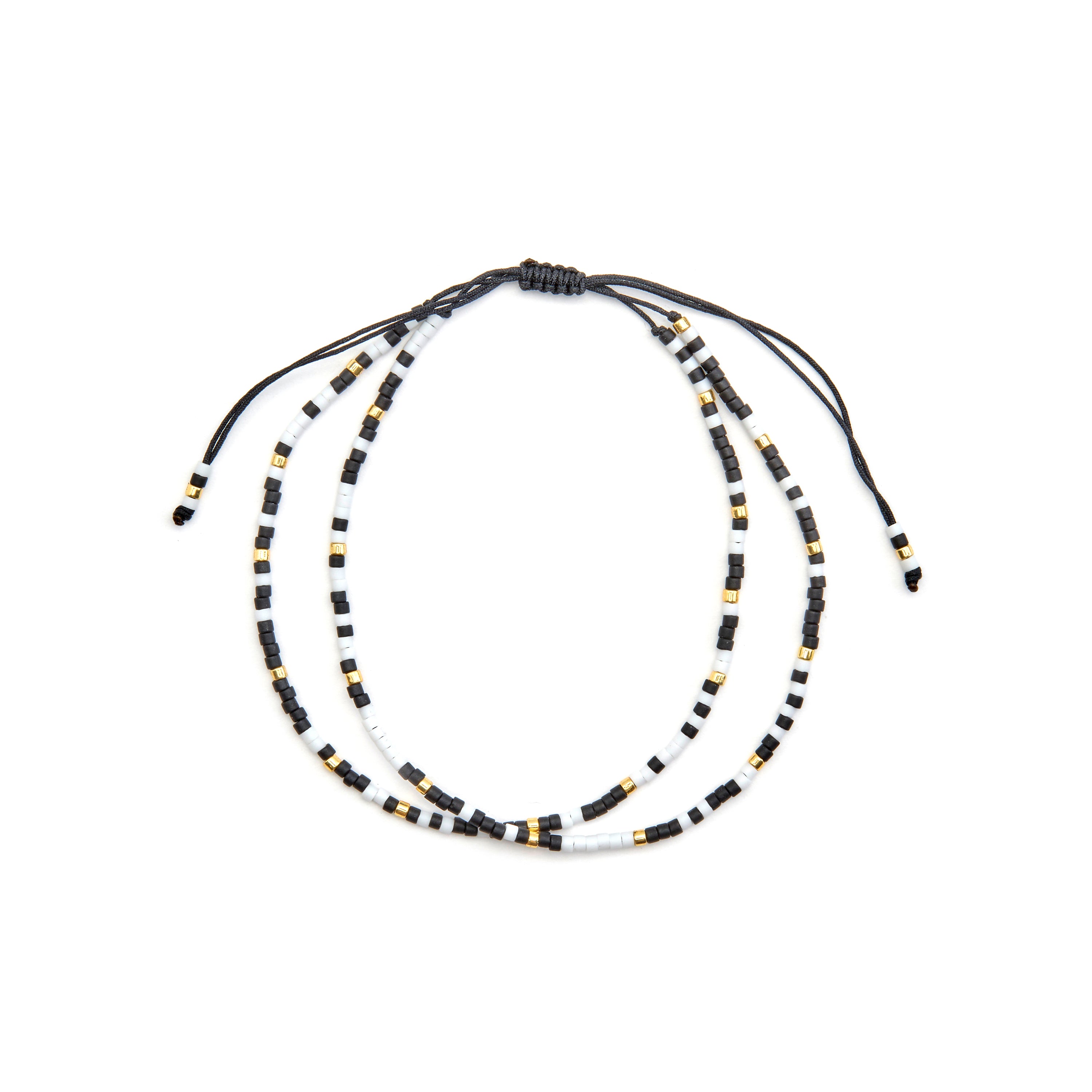 Bracelet with Black Crystal finished in 18k gold - Furie