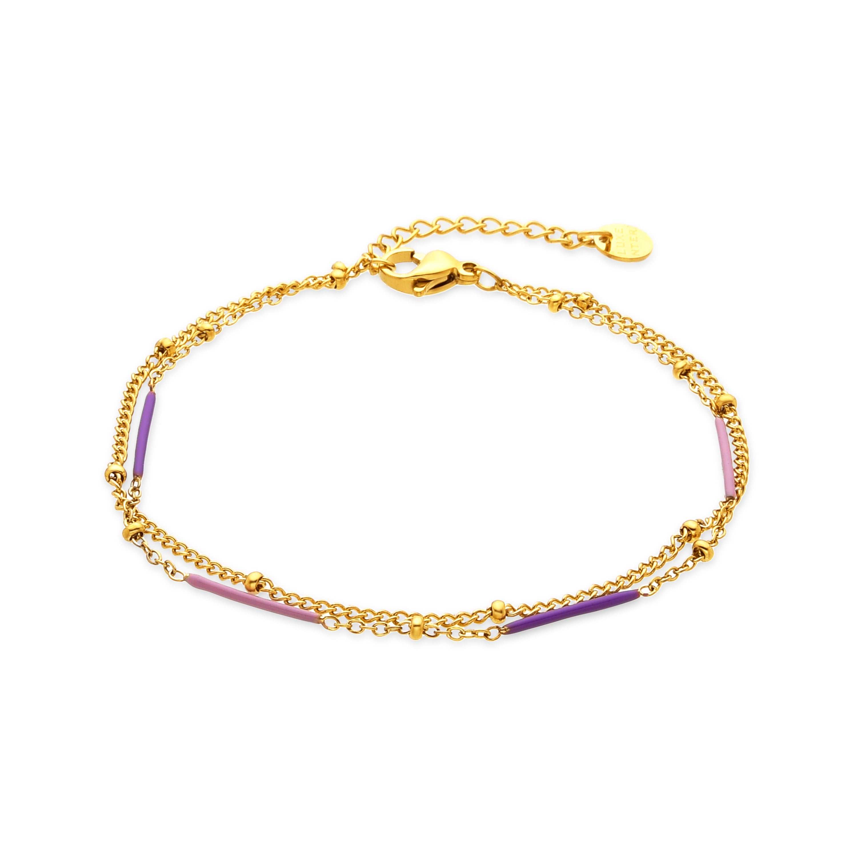 Bracelet avec laque multicolore finition or 18k - Lueo