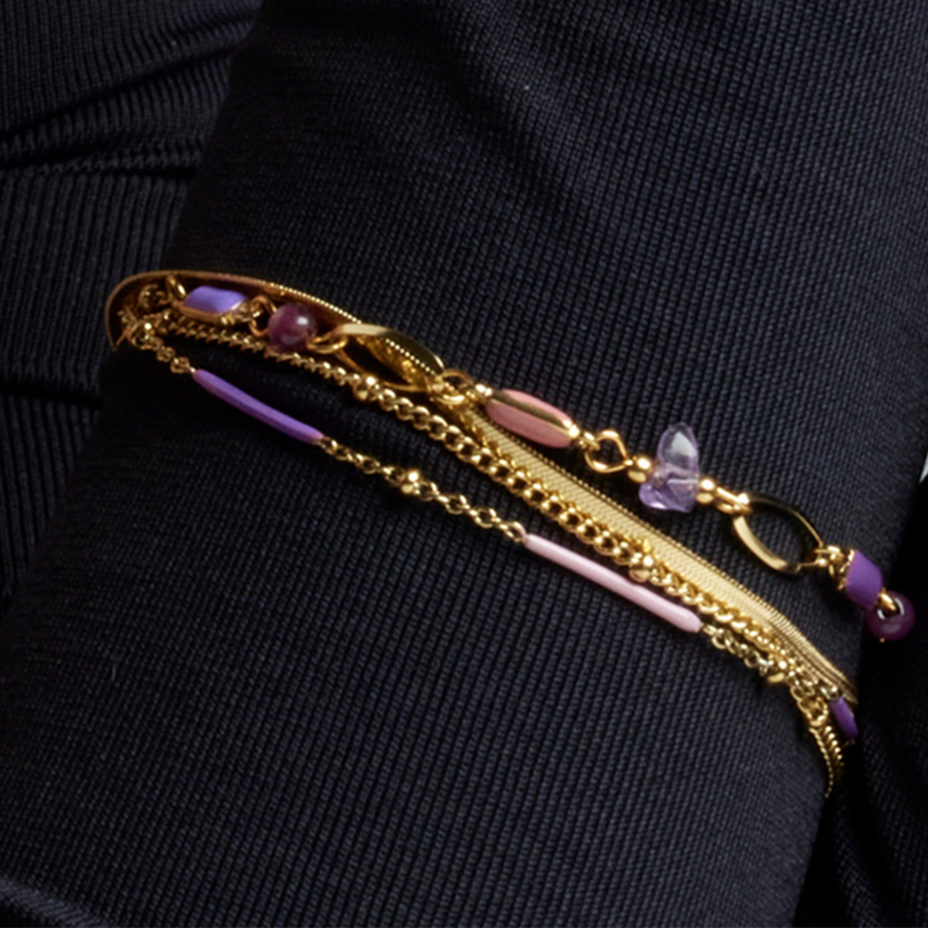 Bracelet avec laque multicolore finition or 18k - Lueo
