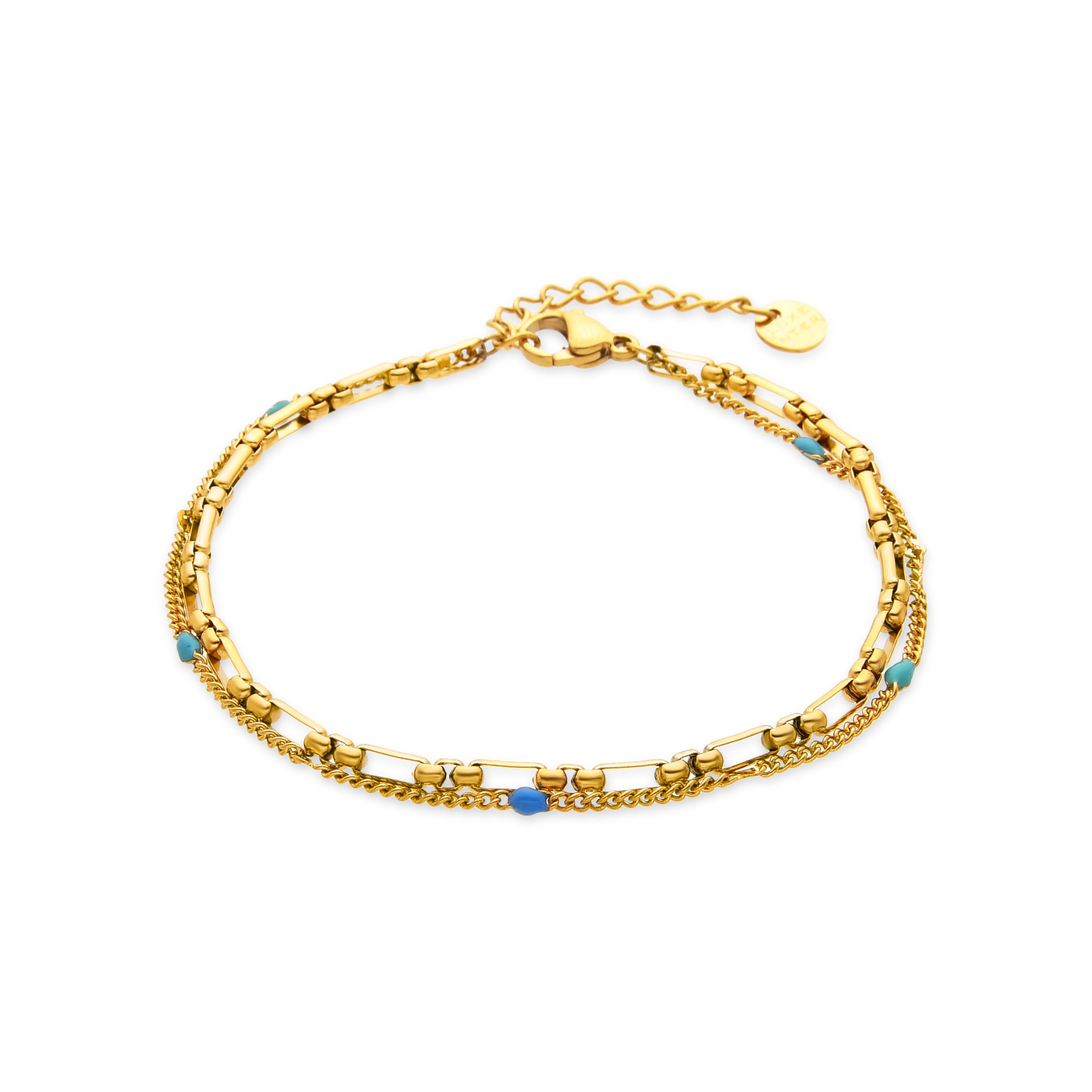Armband mit mehrfarbigem Lack in 18k Gold - Cautar