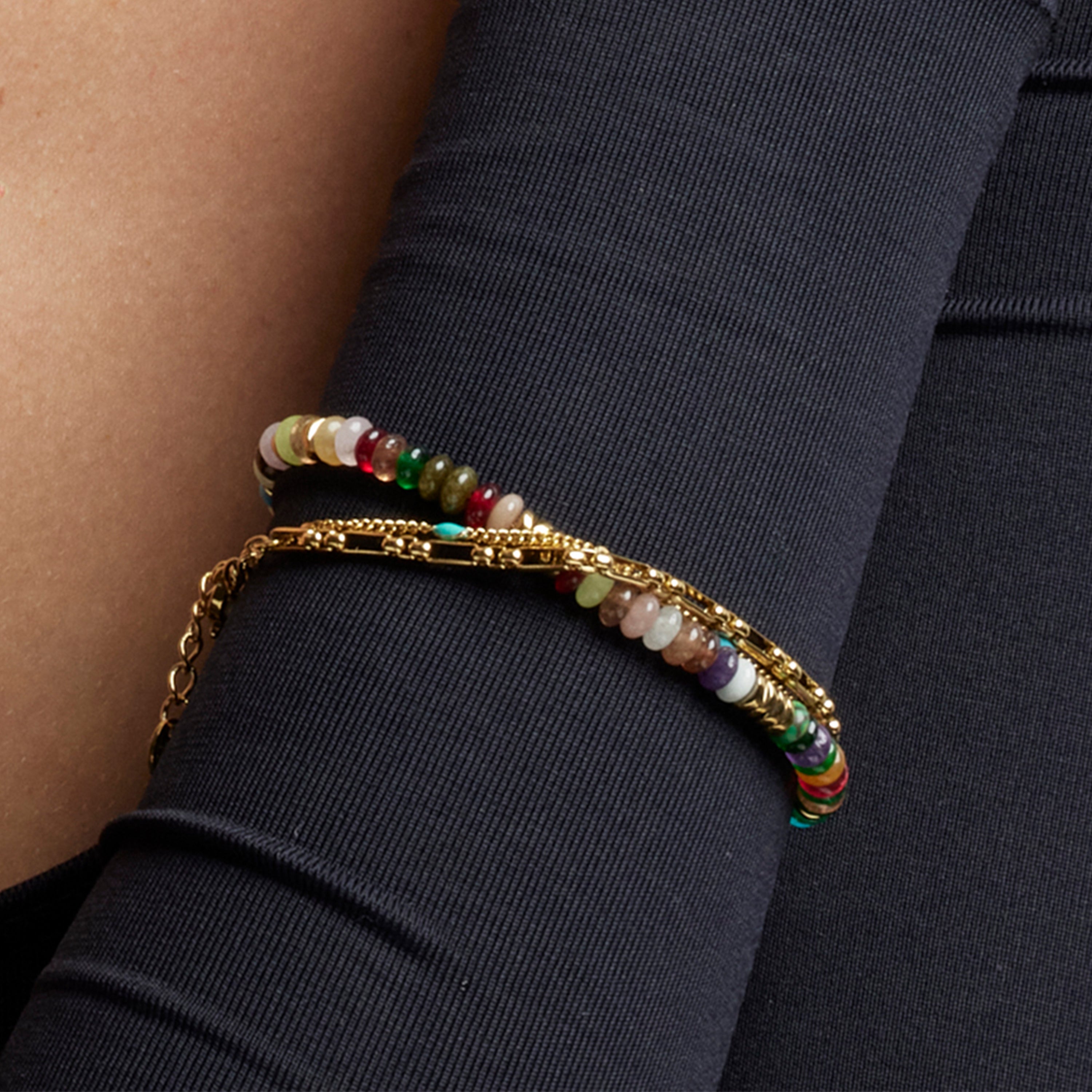 Armband mit mehrfarbigem Lack in 18k Gold - Cautar