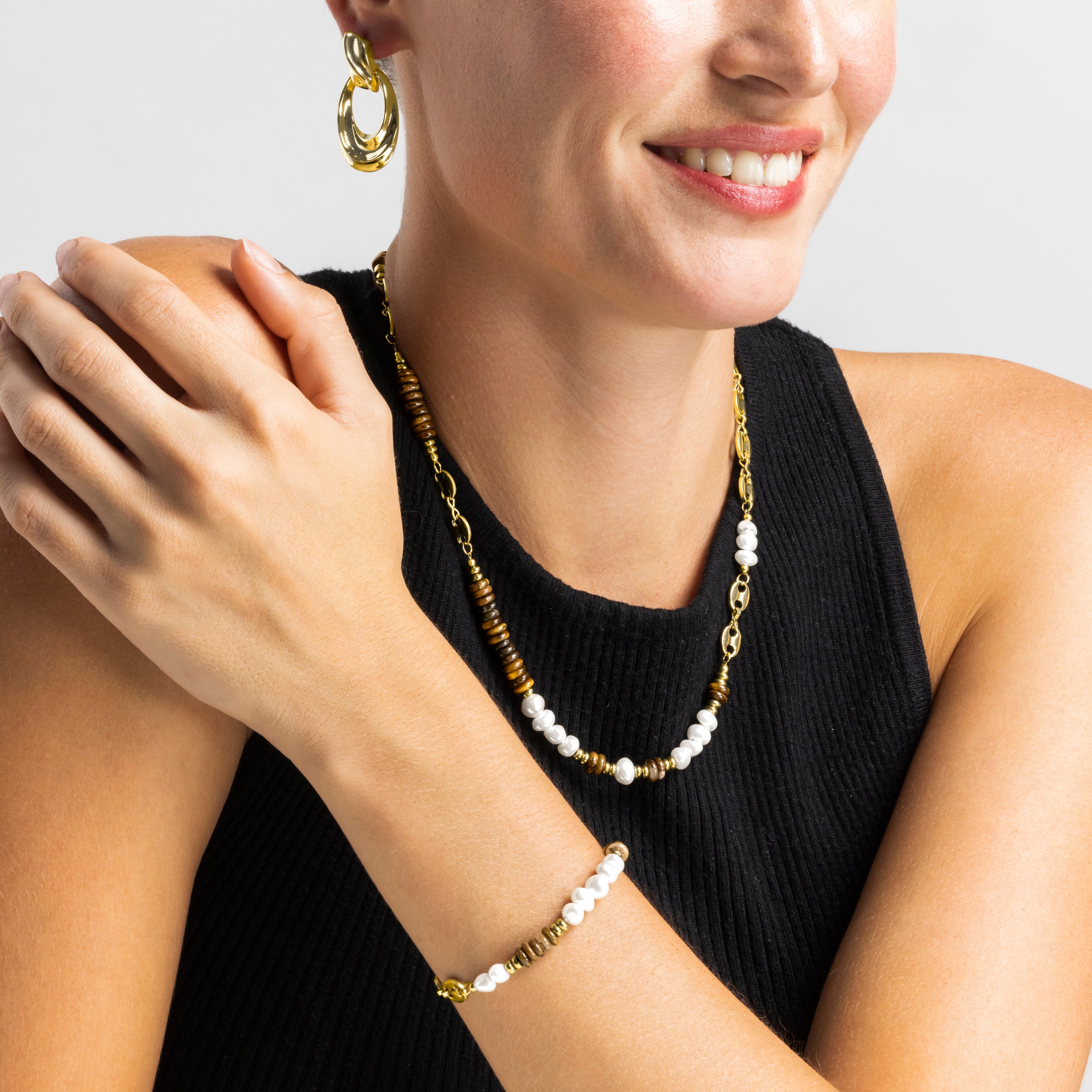 Bracciale con Occhio di Tigre finitura oro 18k - Kimbalbo
