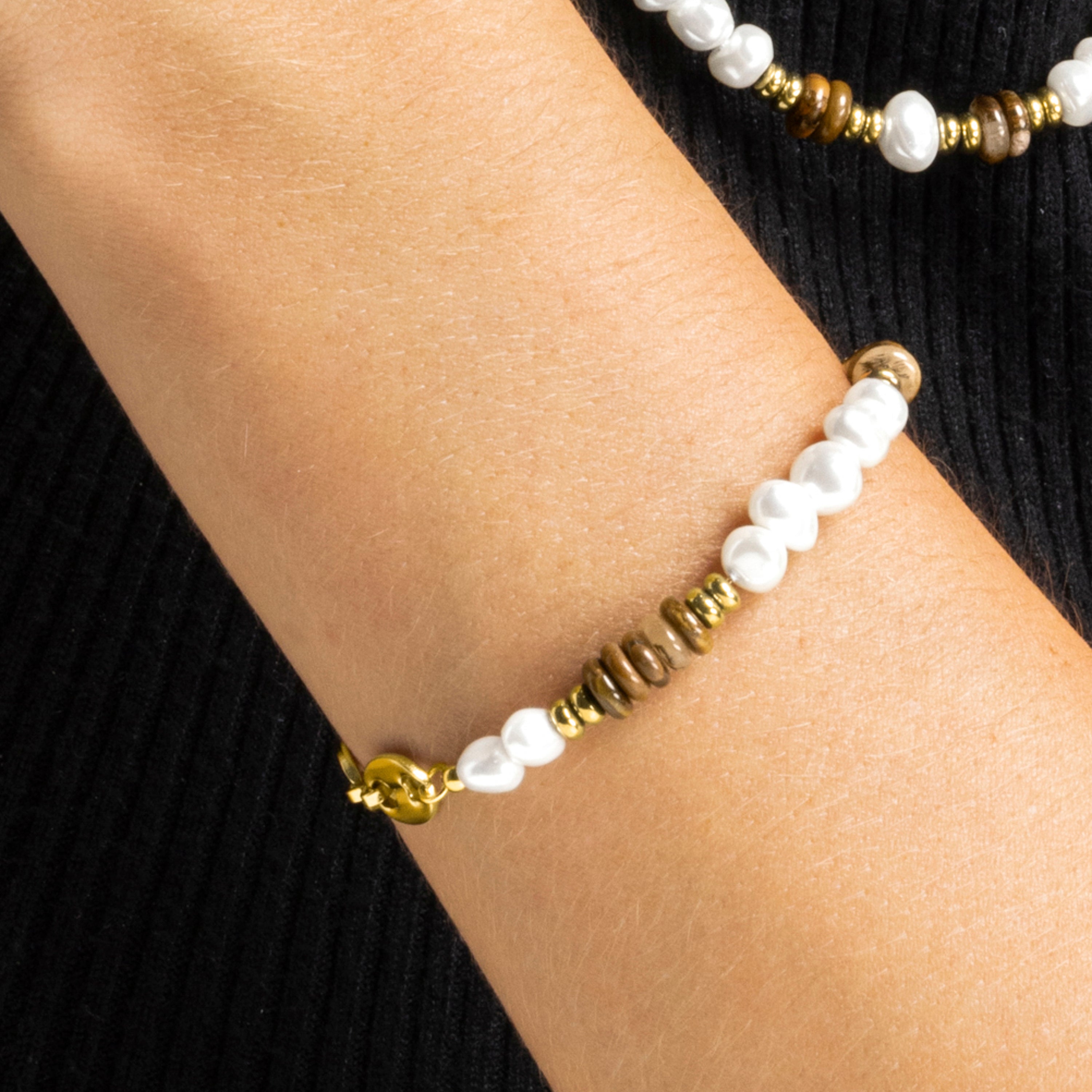Bracciale con Occhio di Tigre finitura oro 18k - Kimbalbo