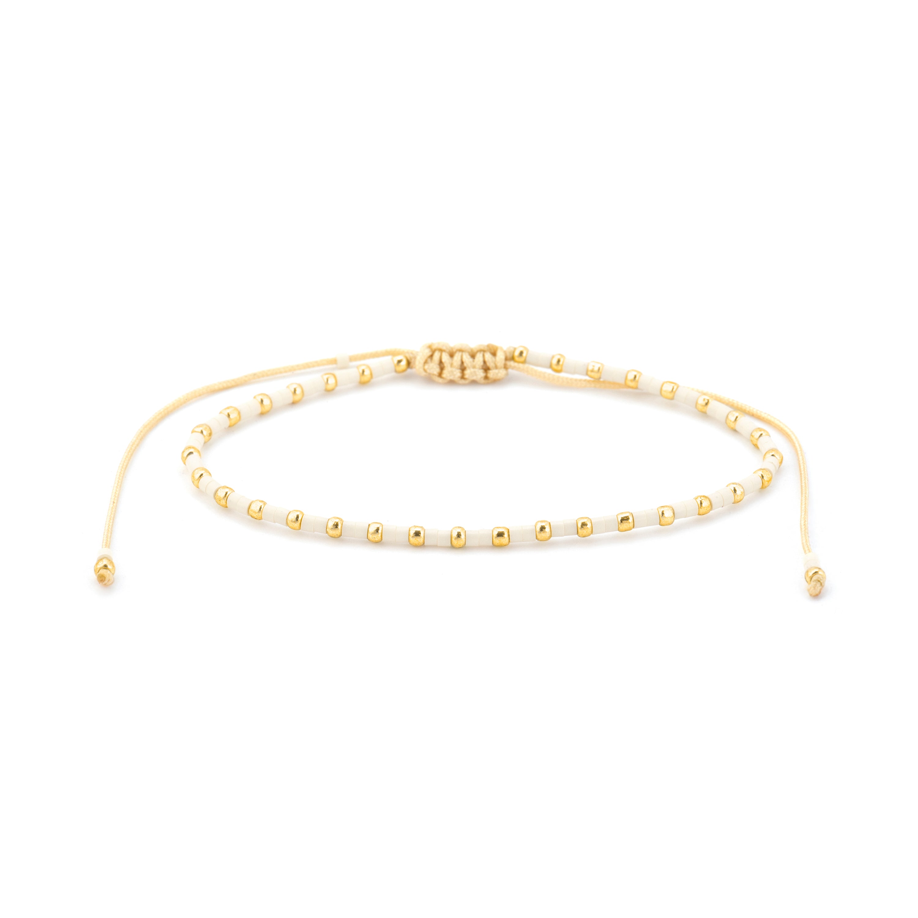 18k yellow gold finish bracelet and Cream Resin - Uky