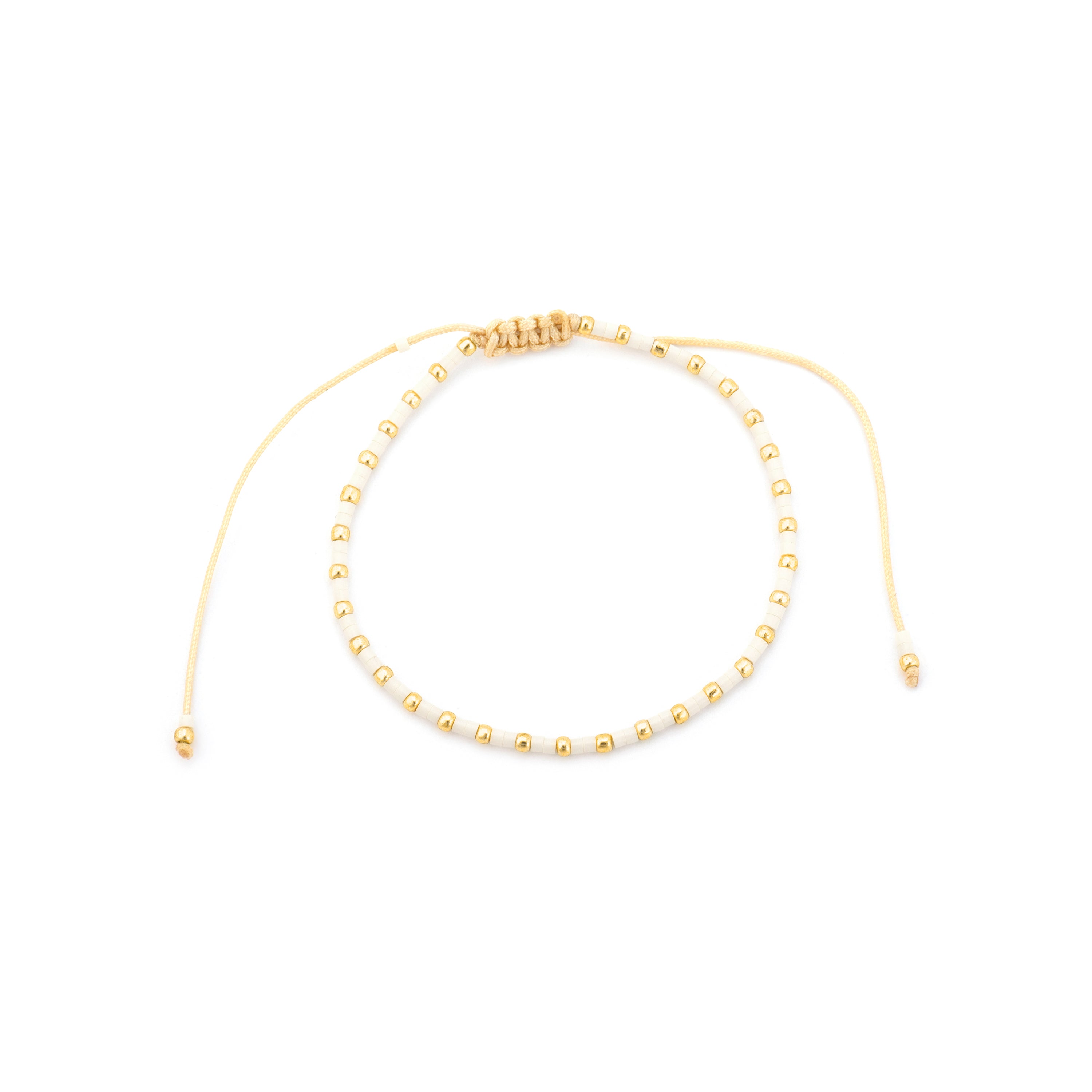 18k yellow gold finish bracelet and Cream Resin - Uky