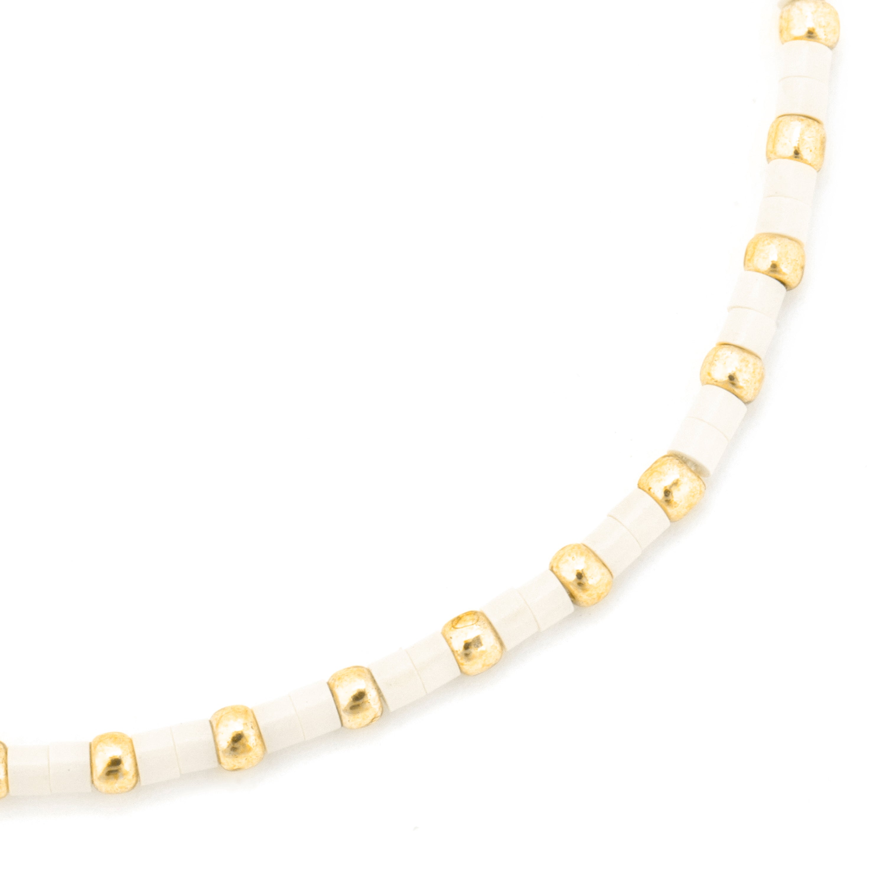 18k yellow gold finish bracelet and Cream Resin - Uky