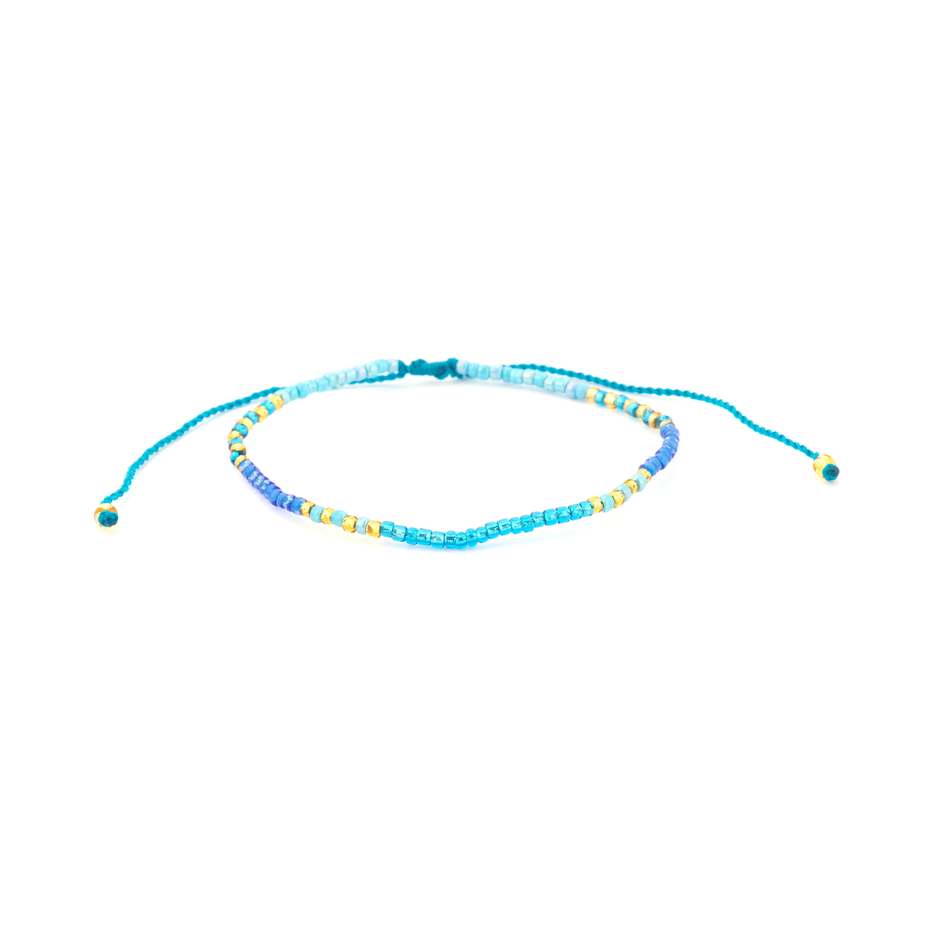 18k yellow gold finish bracelet and Blue Resin - Lisira