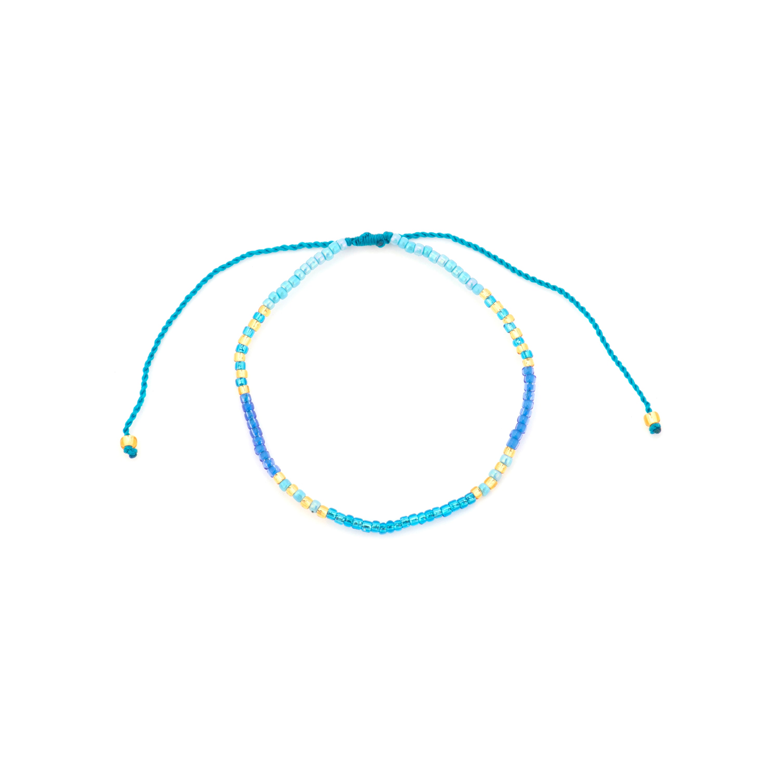 18k yellow gold finish bracelet and Blue Resin - Lisira
