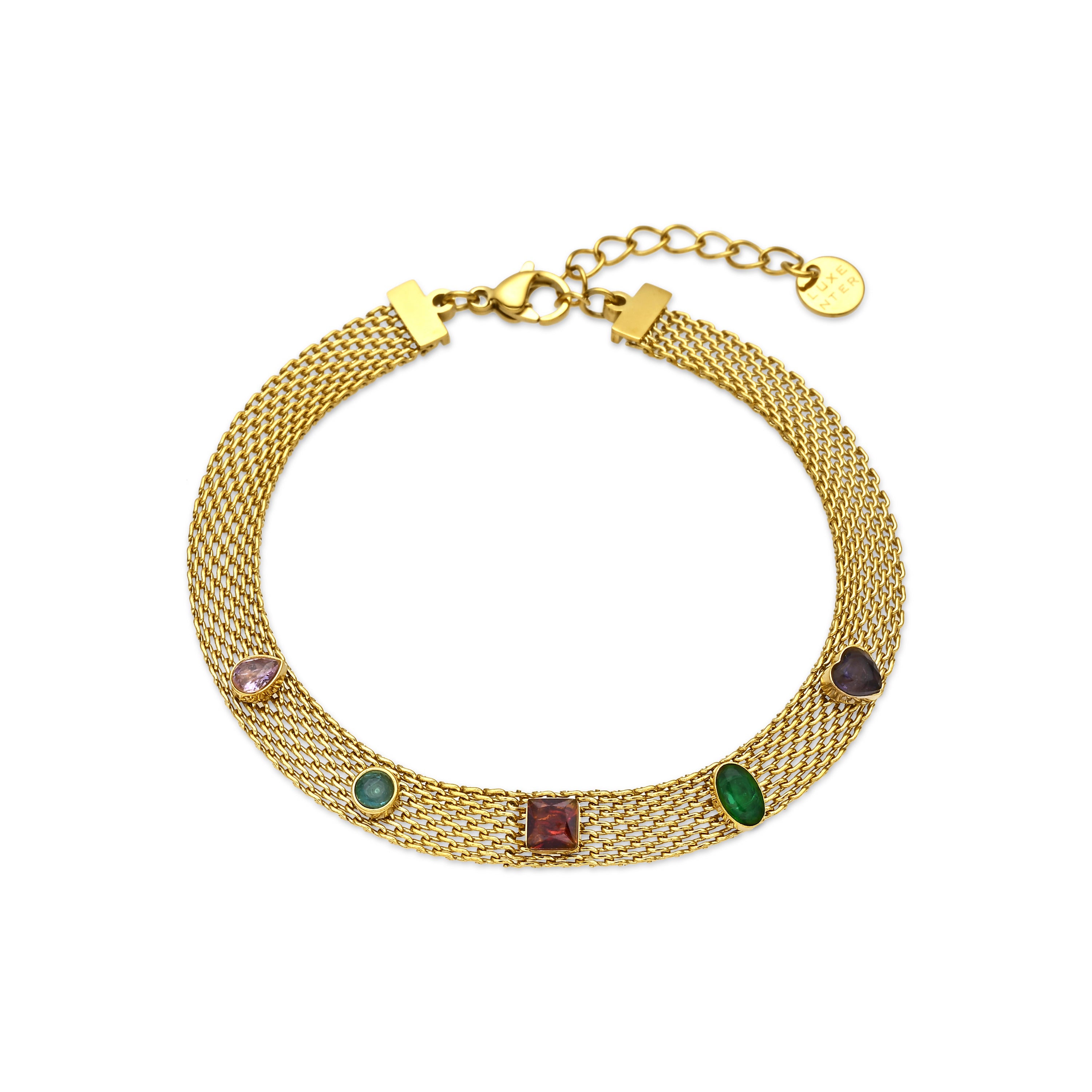 Multicolor Cubic Zirconia Bracelet finished in 18k yellow gold - Vaine