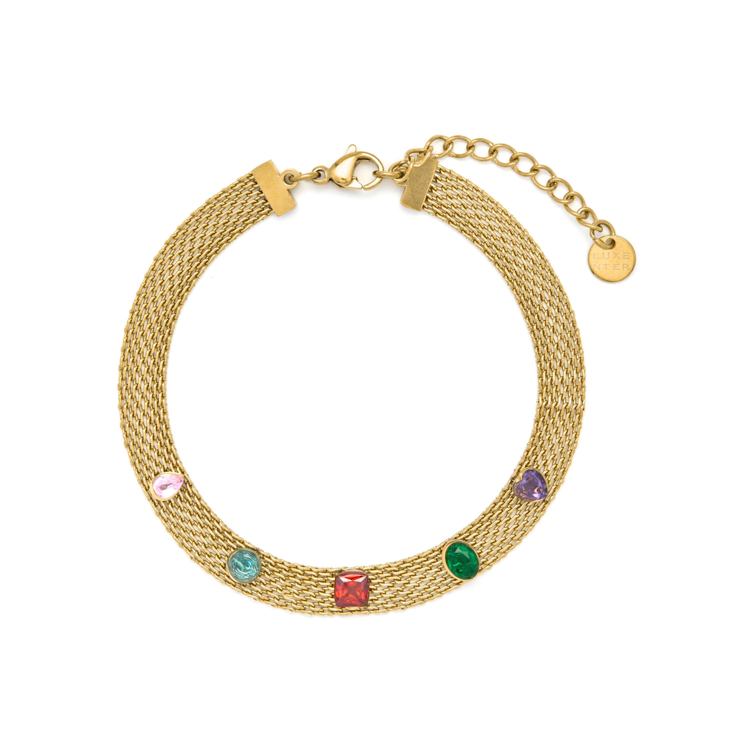 Multicolor Cubic Zirconia Bracelet finished in 18k yellow gold - Vaine