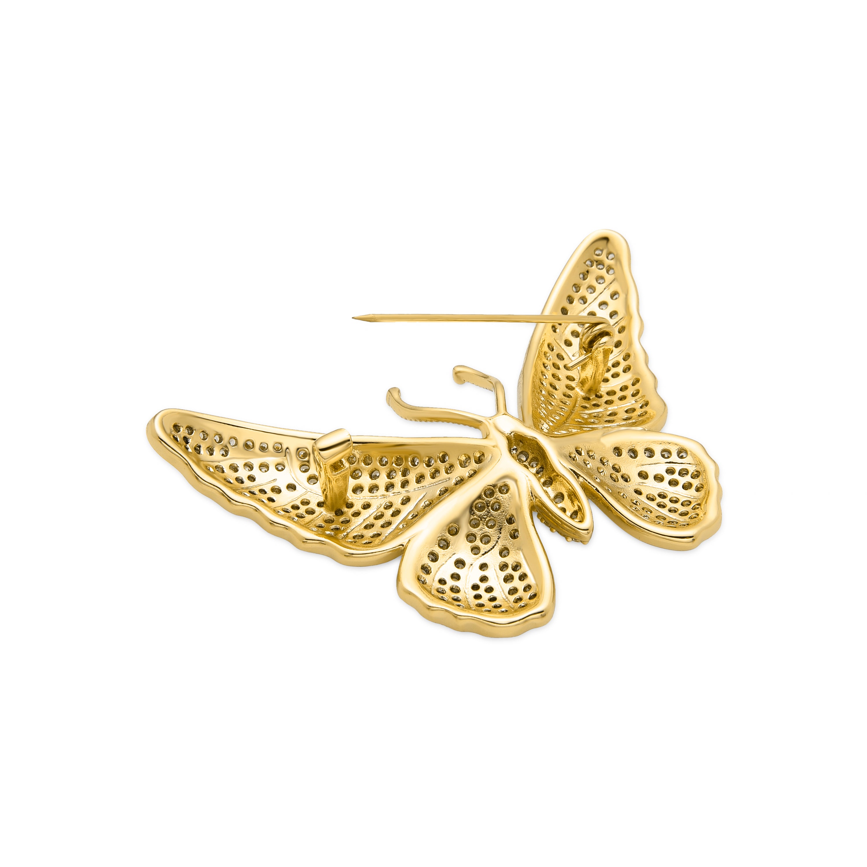 Broche mit strahlendem Zirkonia, 18k Gold-Finish - Binde