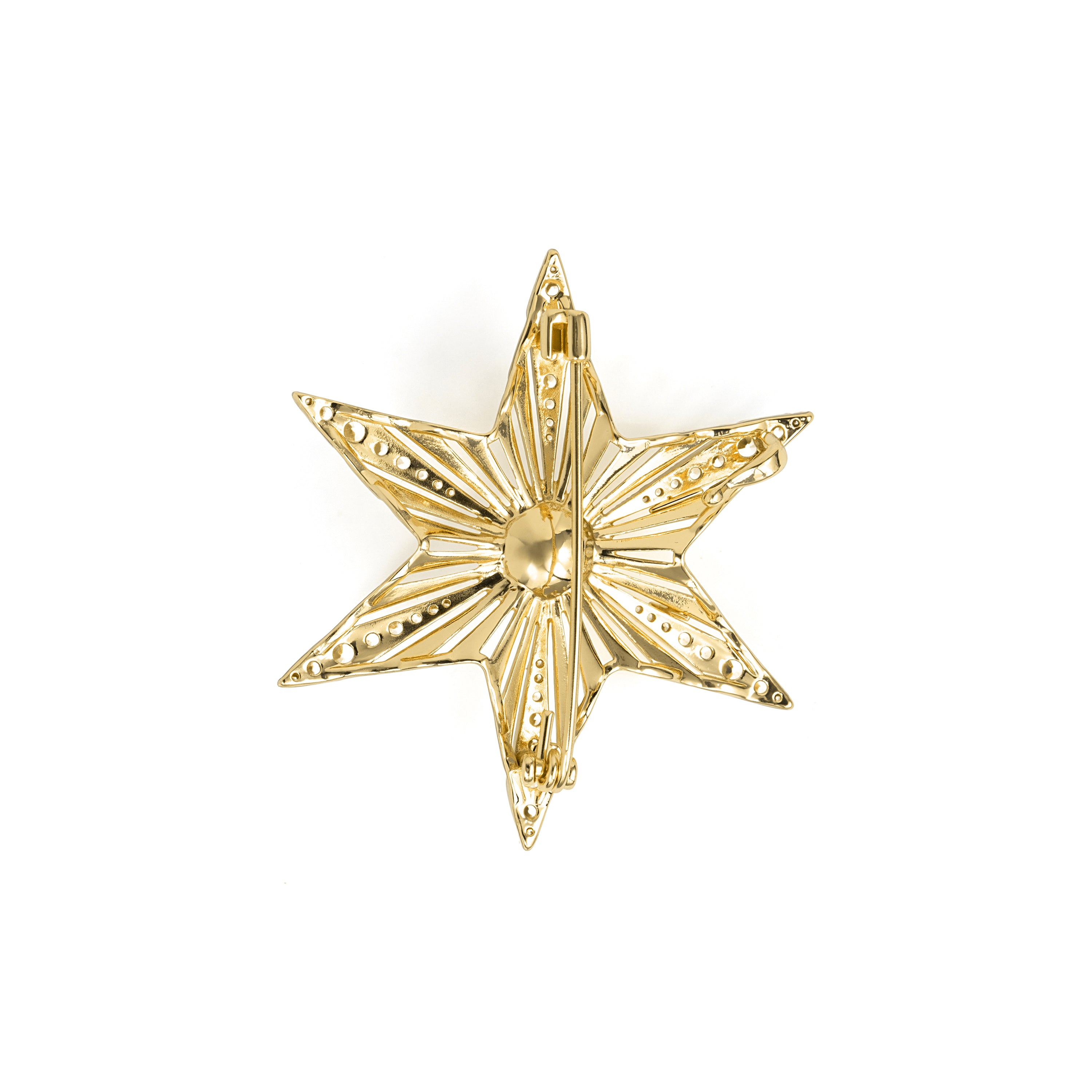 Broche de Perla Blanca acabado en oro amarillo de 18k - Halal
