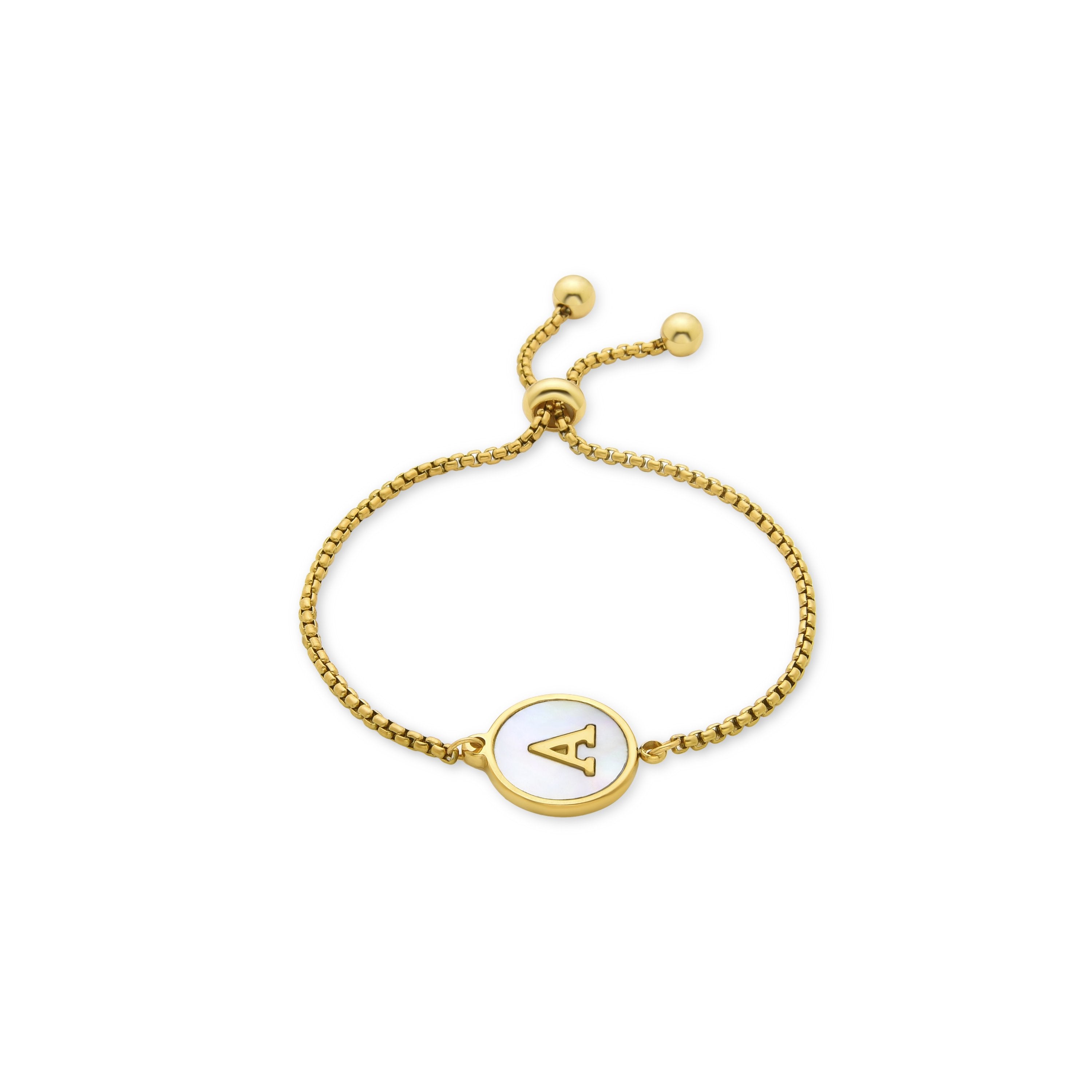 Pulsera Alphabet acabado baño oro 18K