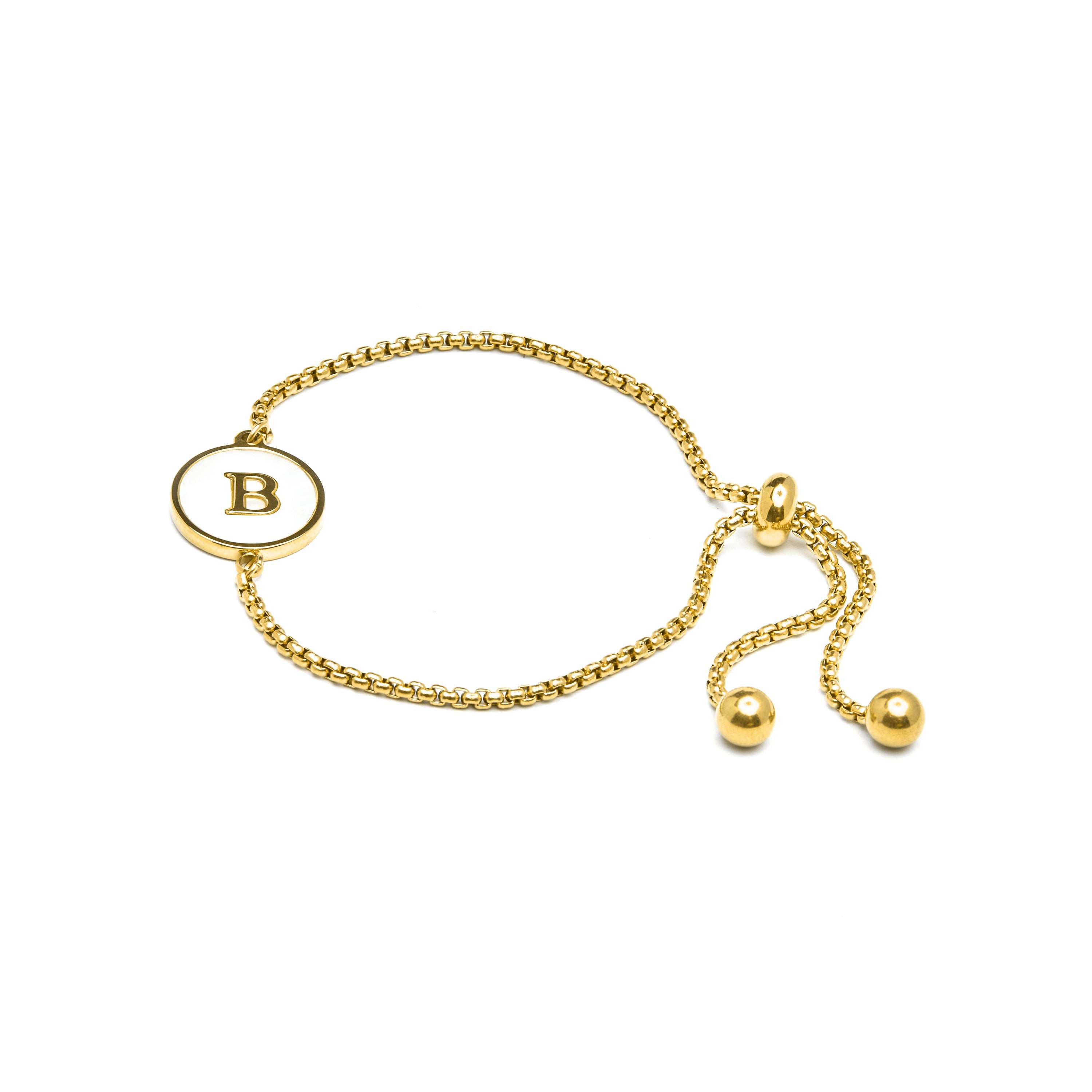 Pulsera Alphabet acabado baño oro 18K