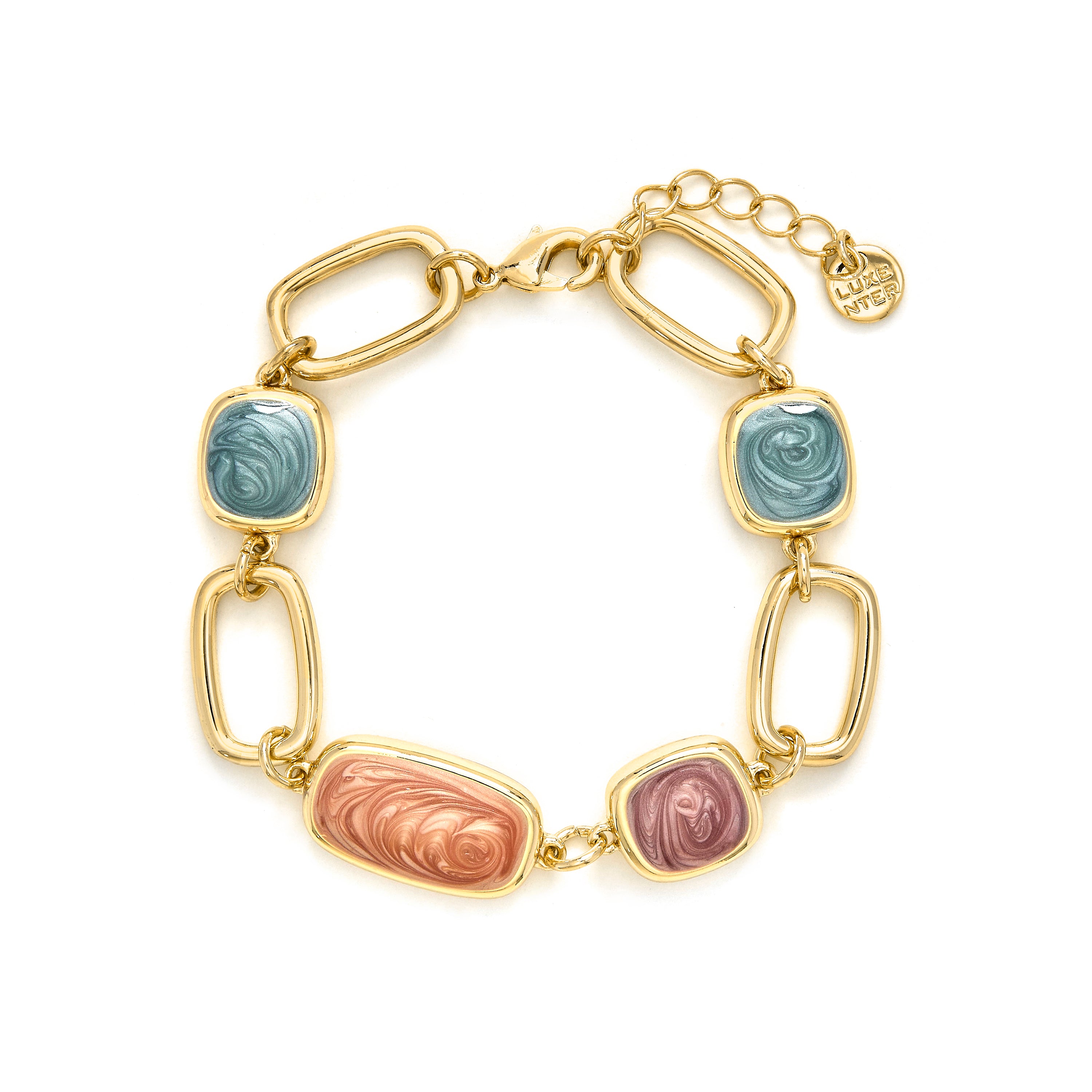 Pulseira de Resina Multicolor acabada em ouro amarelo 18K - Orzur