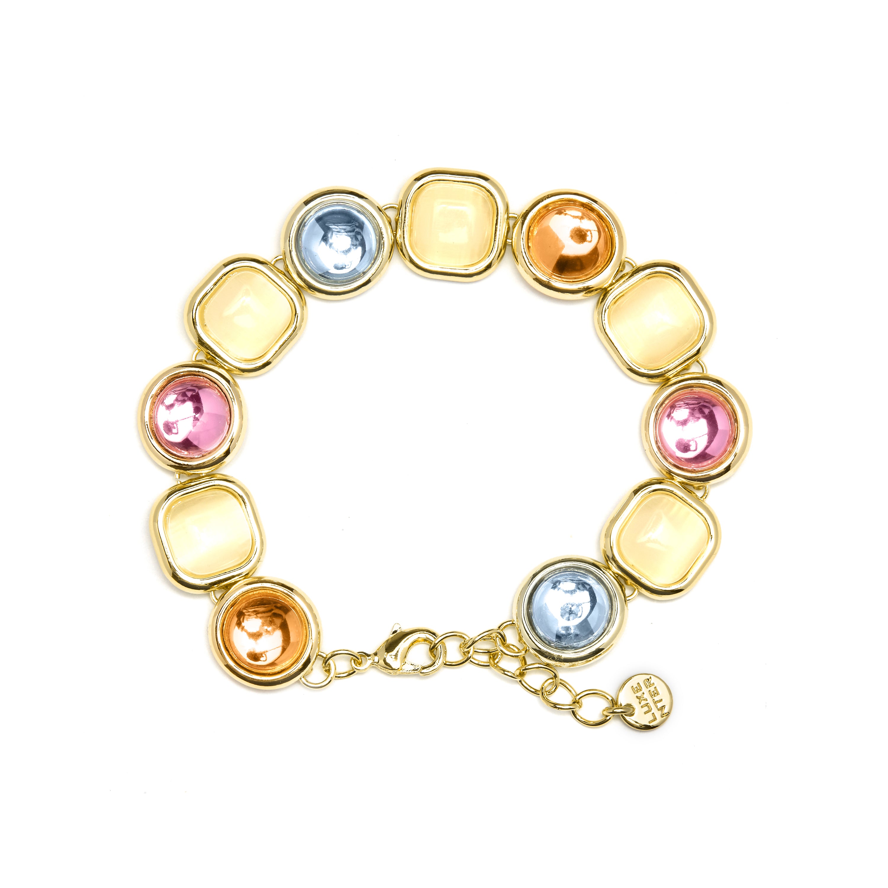 Multicolor Crystal Bracelet finished in 18K yellow gold - Mantis