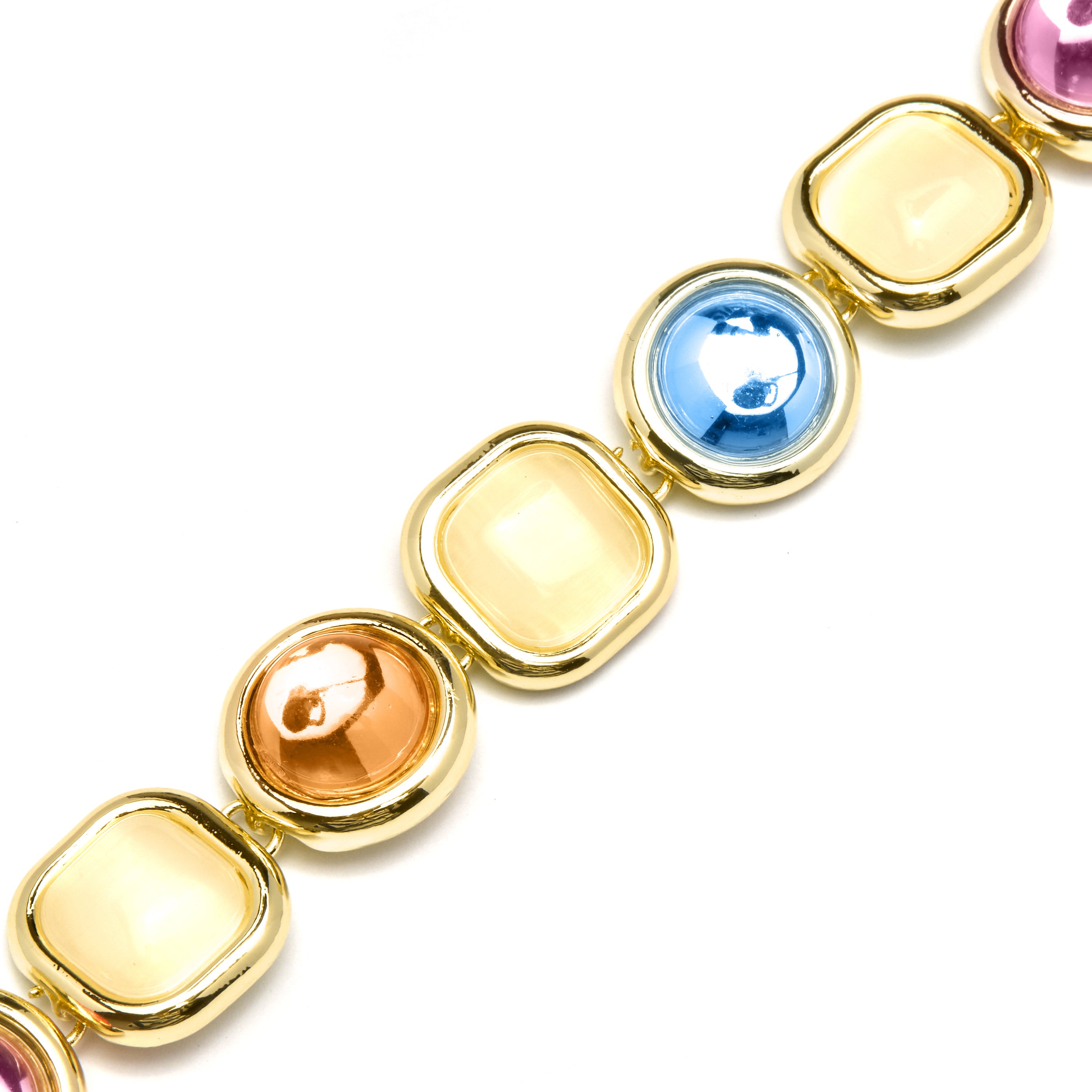 Multicolor Crystal Bracelet finished in 18K yellow gold - Mantis