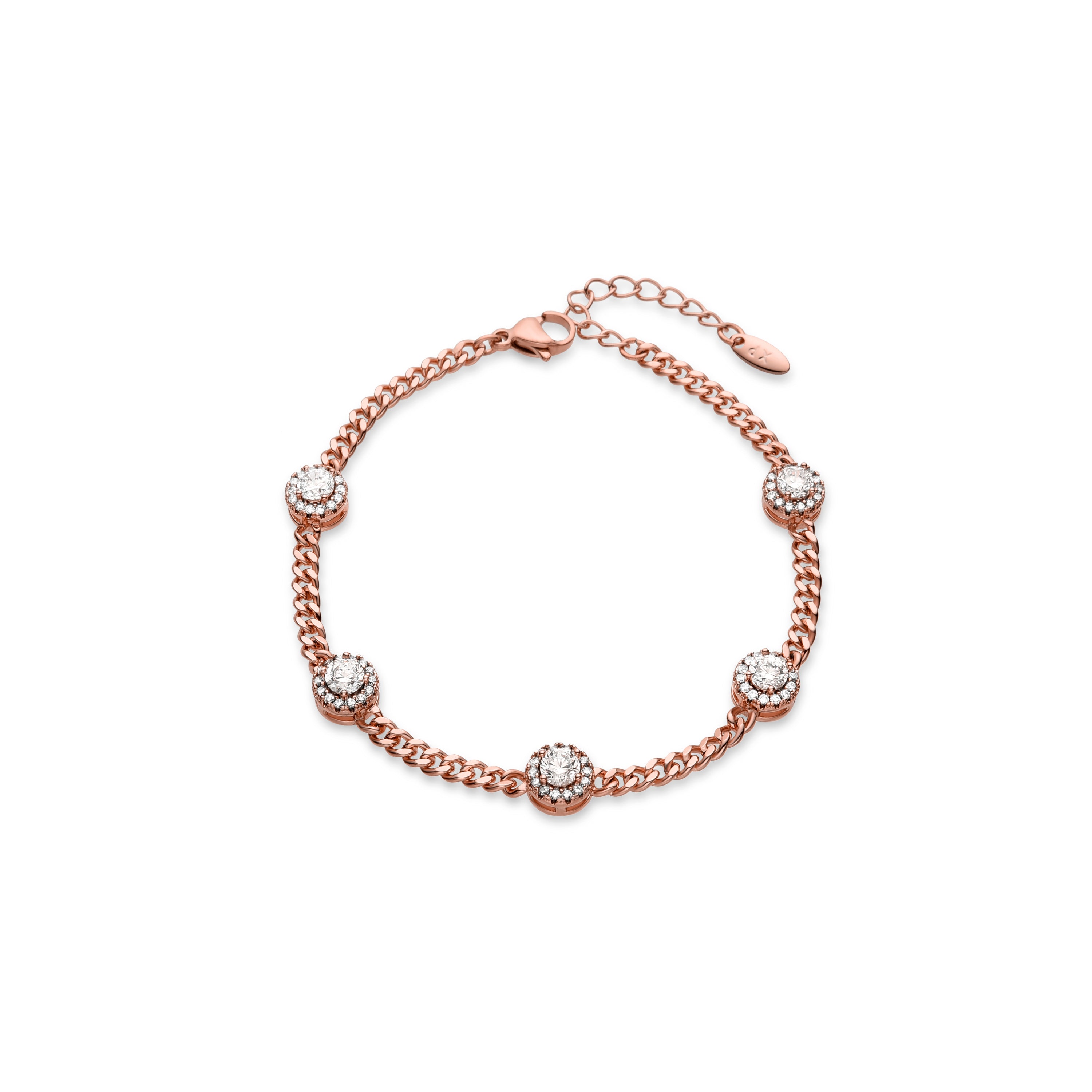 Bracelet avec Zircone Brillante fini en or jaune 18K - Kader