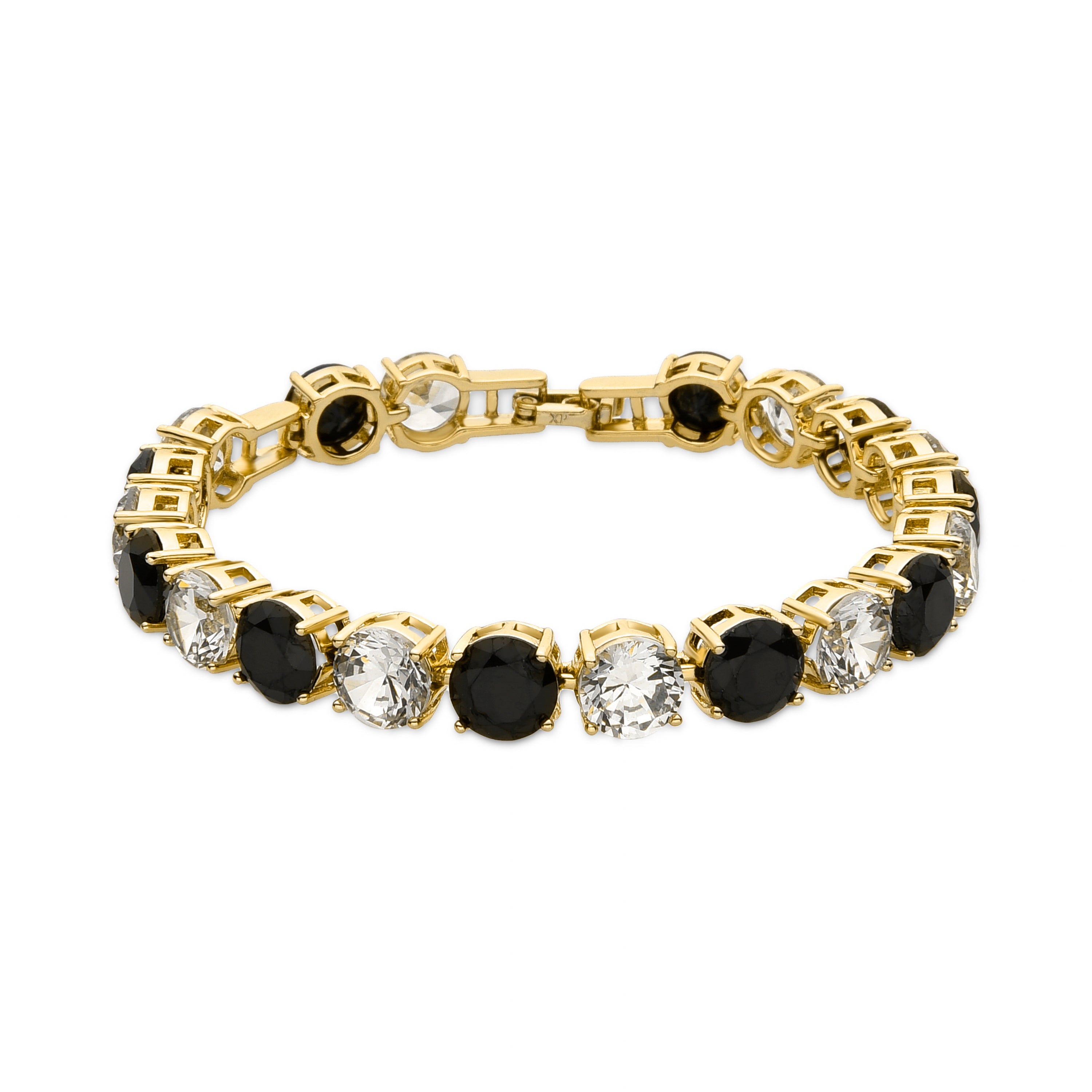 Pulseira com Zircónia Ônix acabamento ouro 18k - Siju