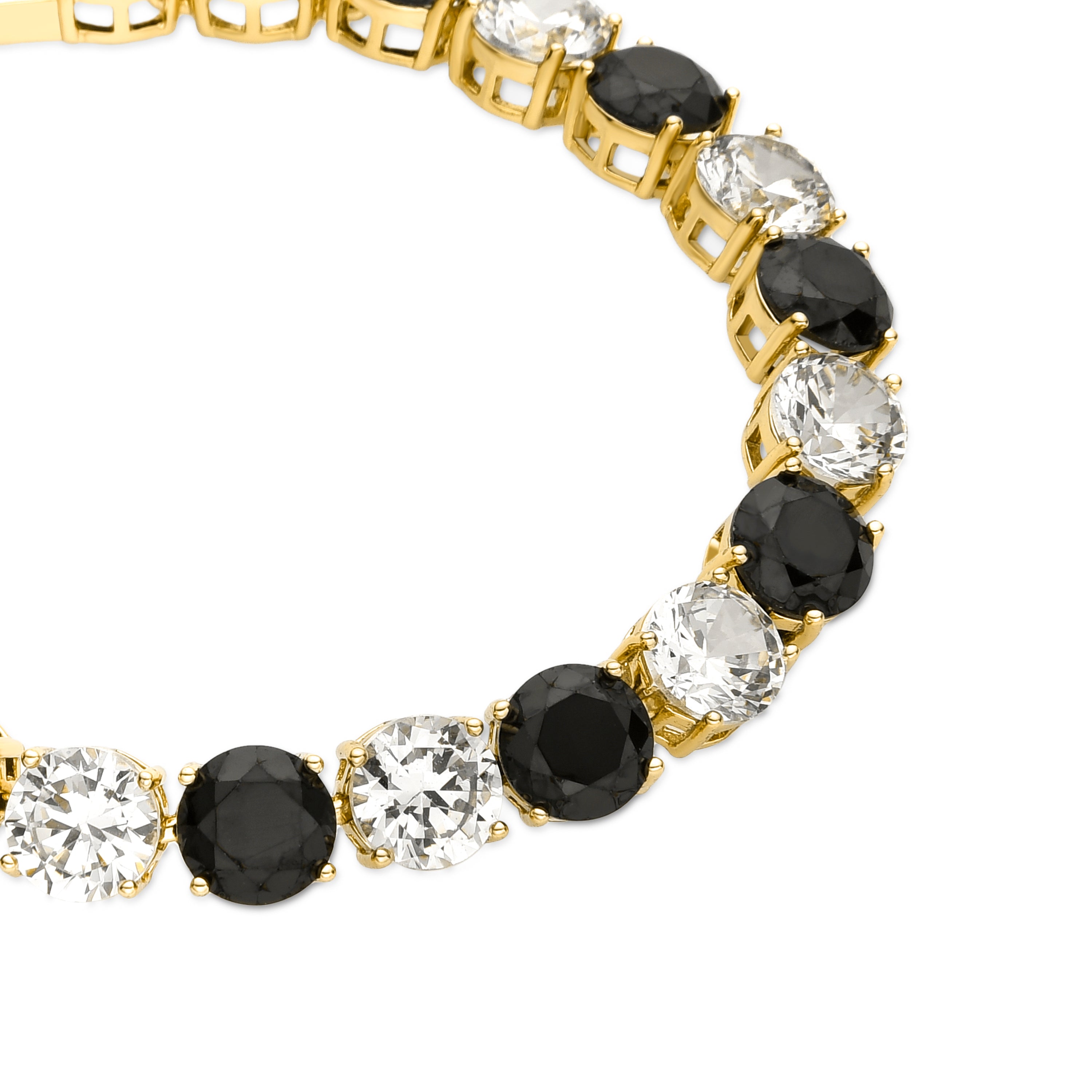 Pulseira com Zircónia Ônix acabamento ouro 18k - Siju