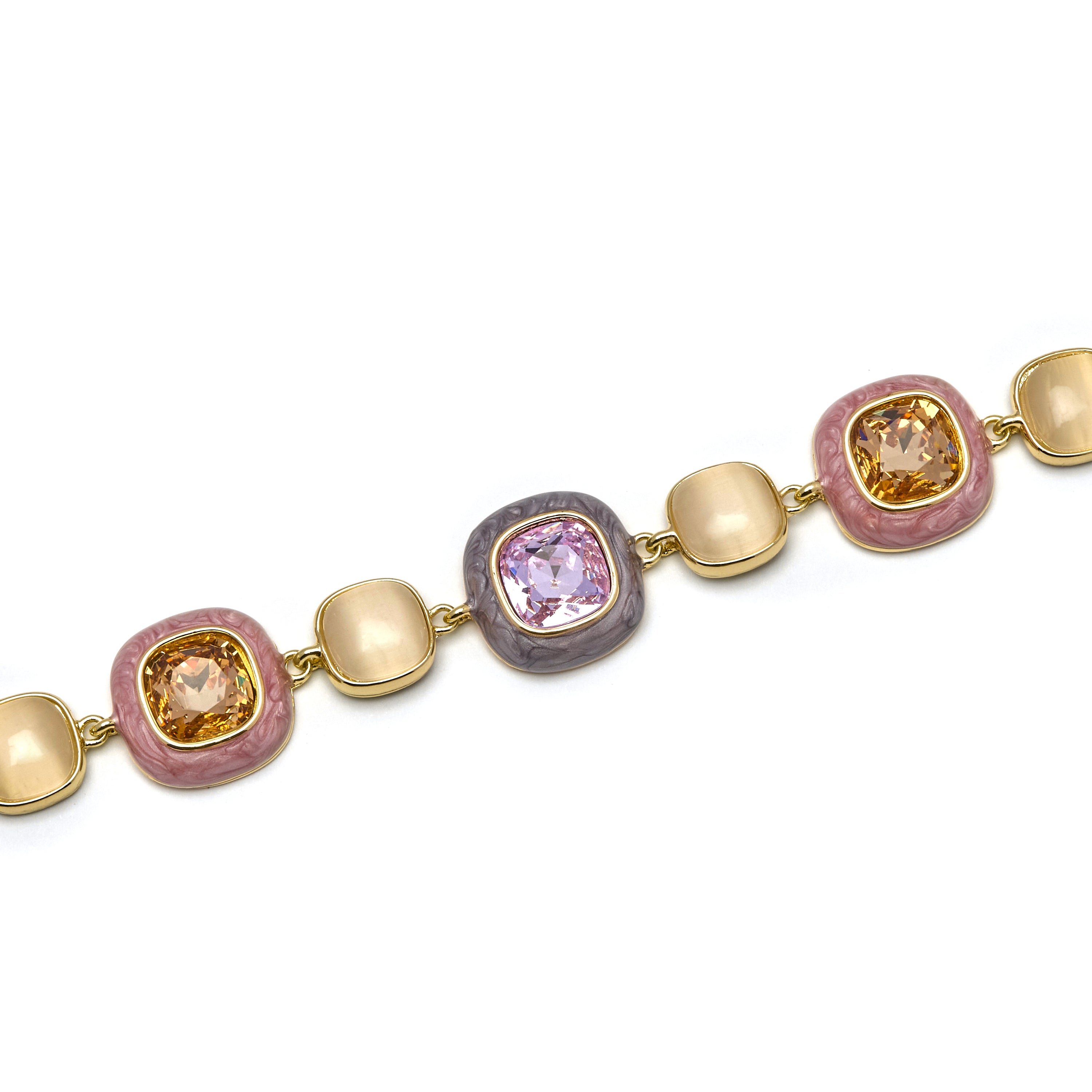Multicolor Zirkonia Armband mit 18K Gelbgold-Finish - Drogolo