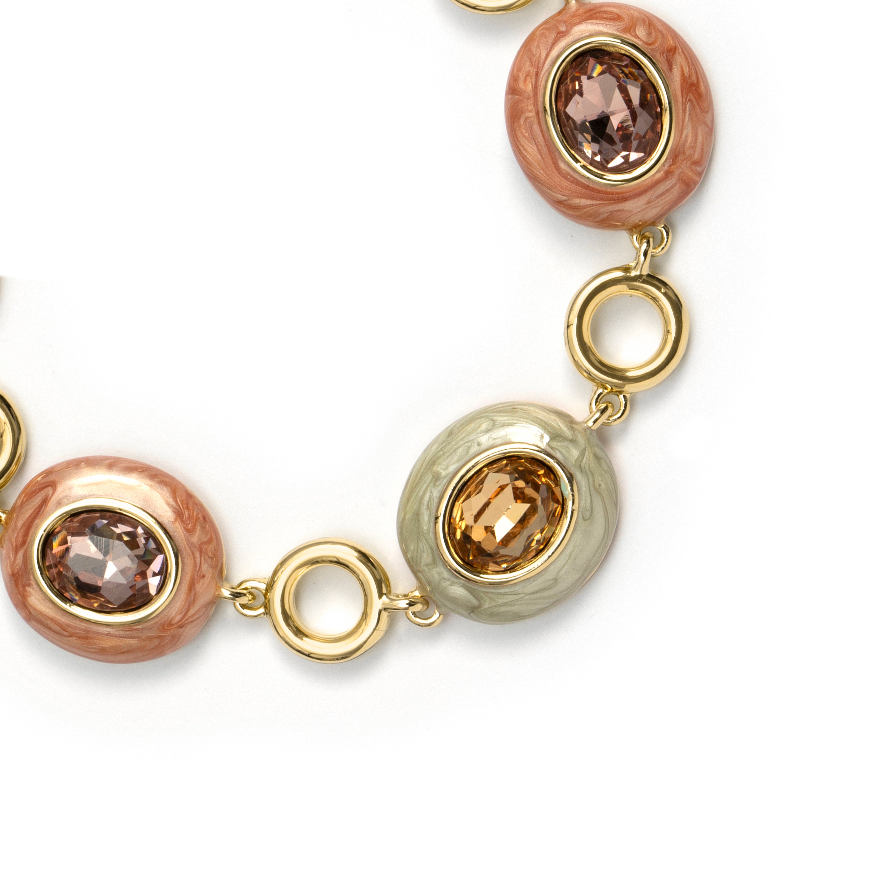 Brown Crystal Bracelet with 18k Yellow Gold Finish - Amarke