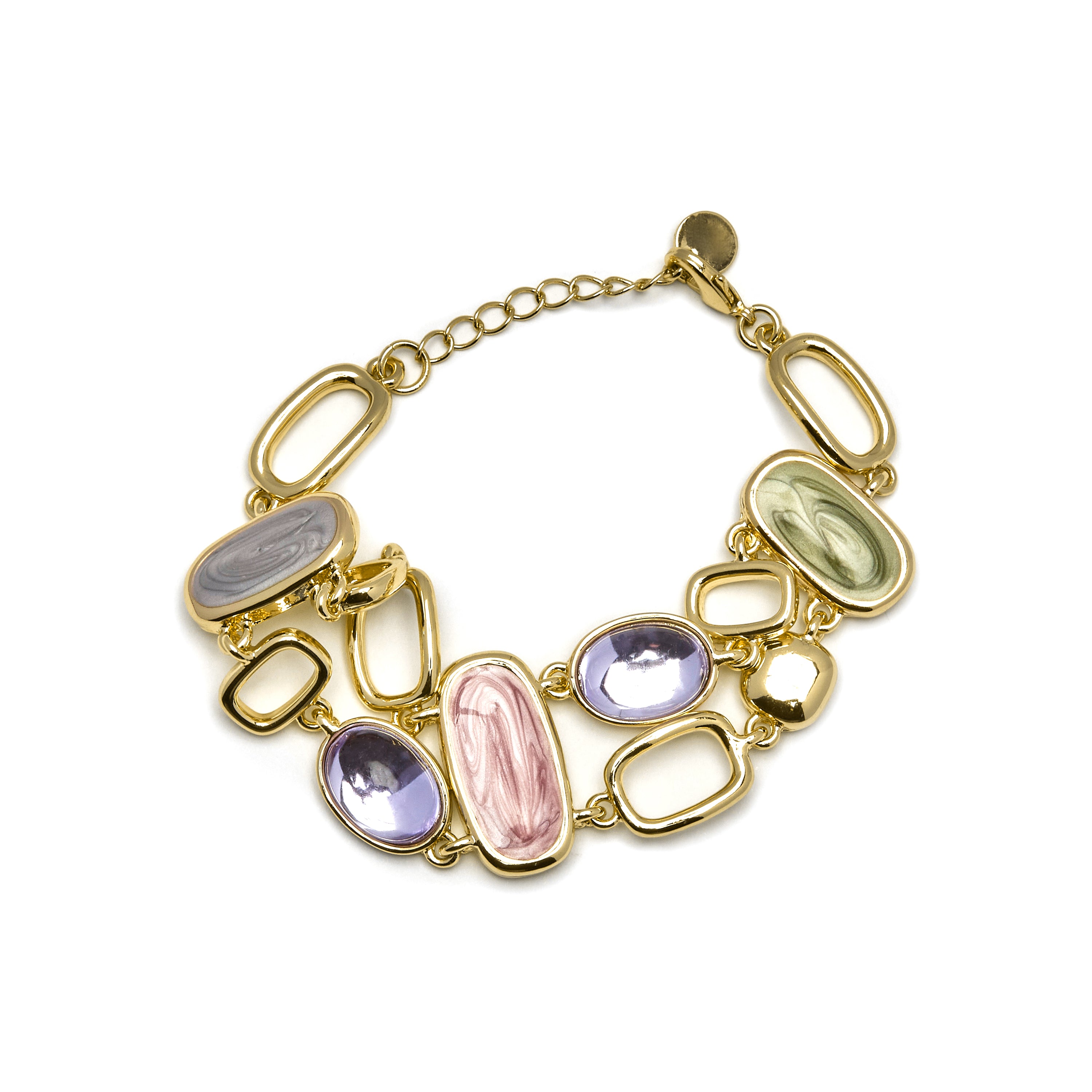 Pulseira com acabamento em laca multicolor ouro 18k - Laido
