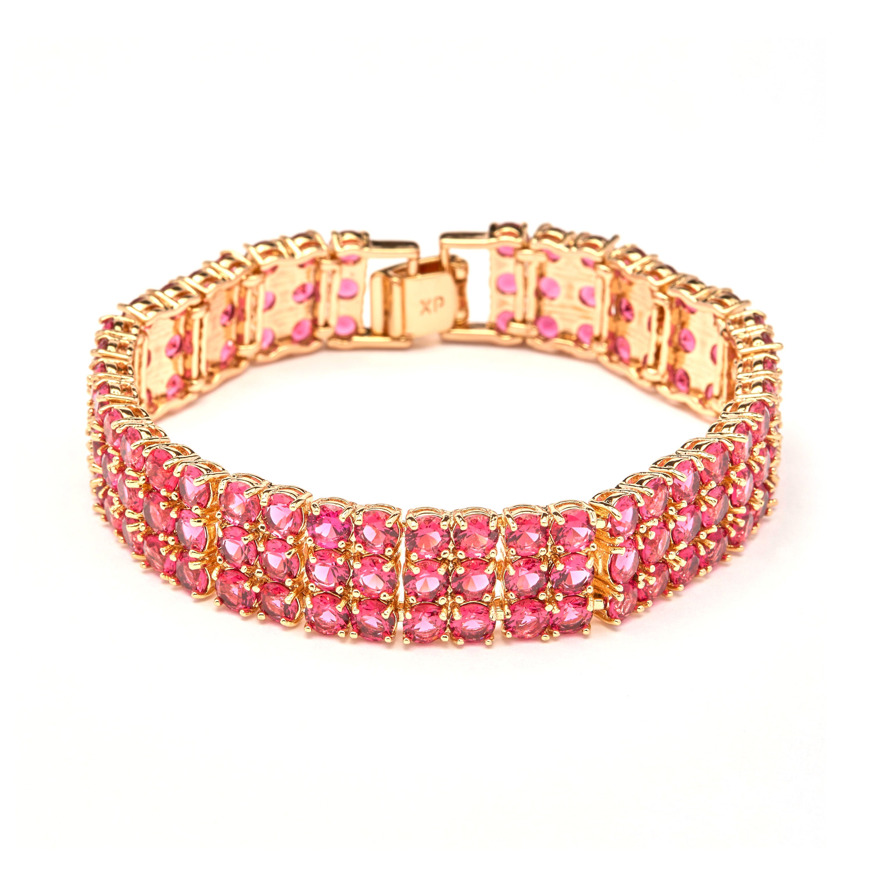 Pulsera de Circonita Rubí acabado en oro amarillo de 18k - Uriom