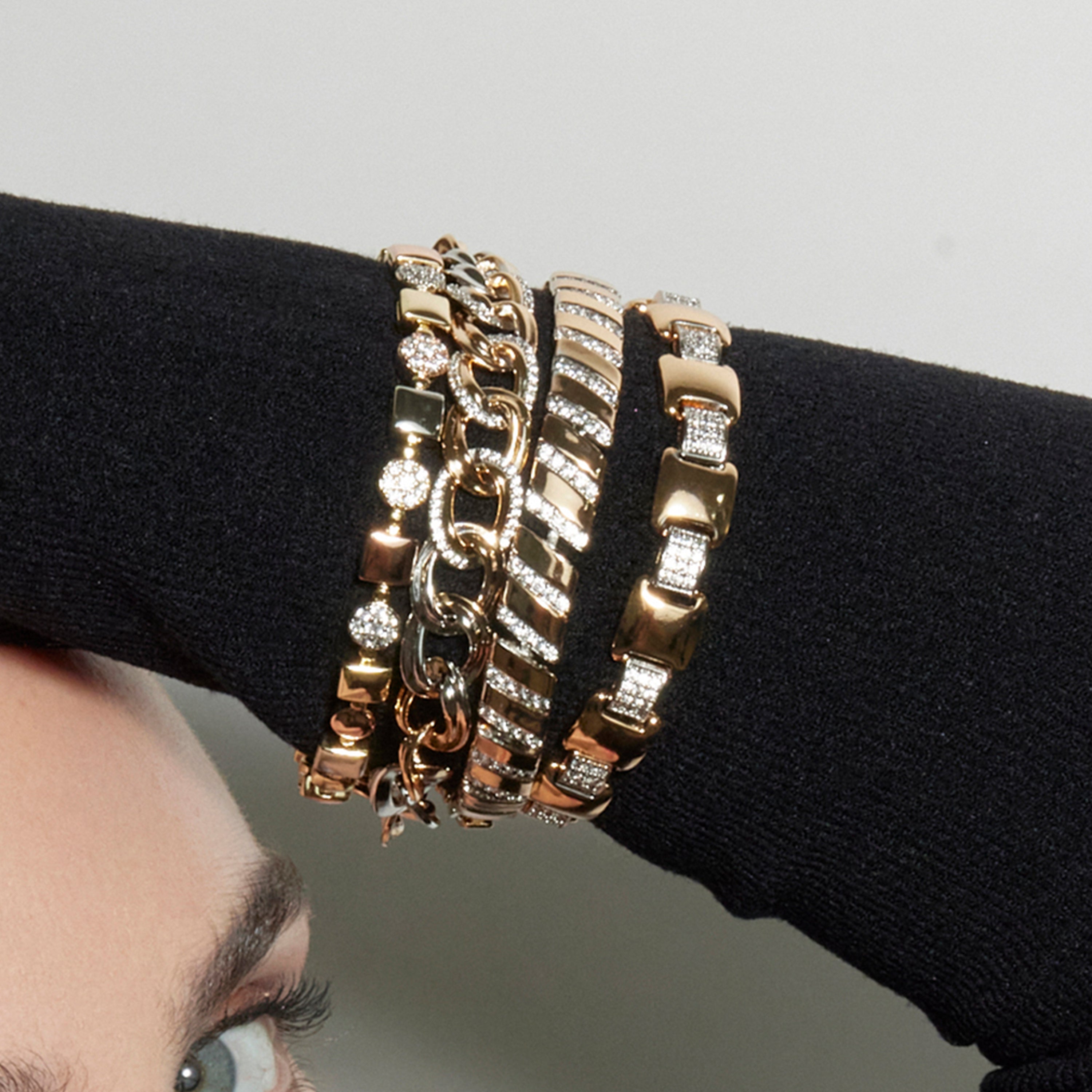 Bracelet avec Zircone Brillante finition or 18k - Sured