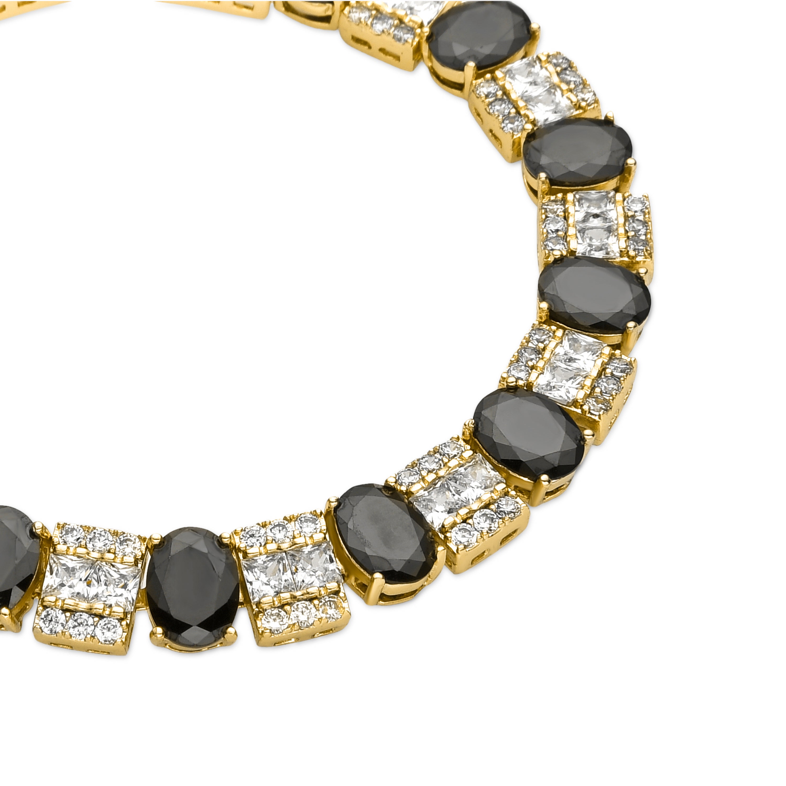 Bracelet with Onyx Zirconia 18k gold finish - Sauki
