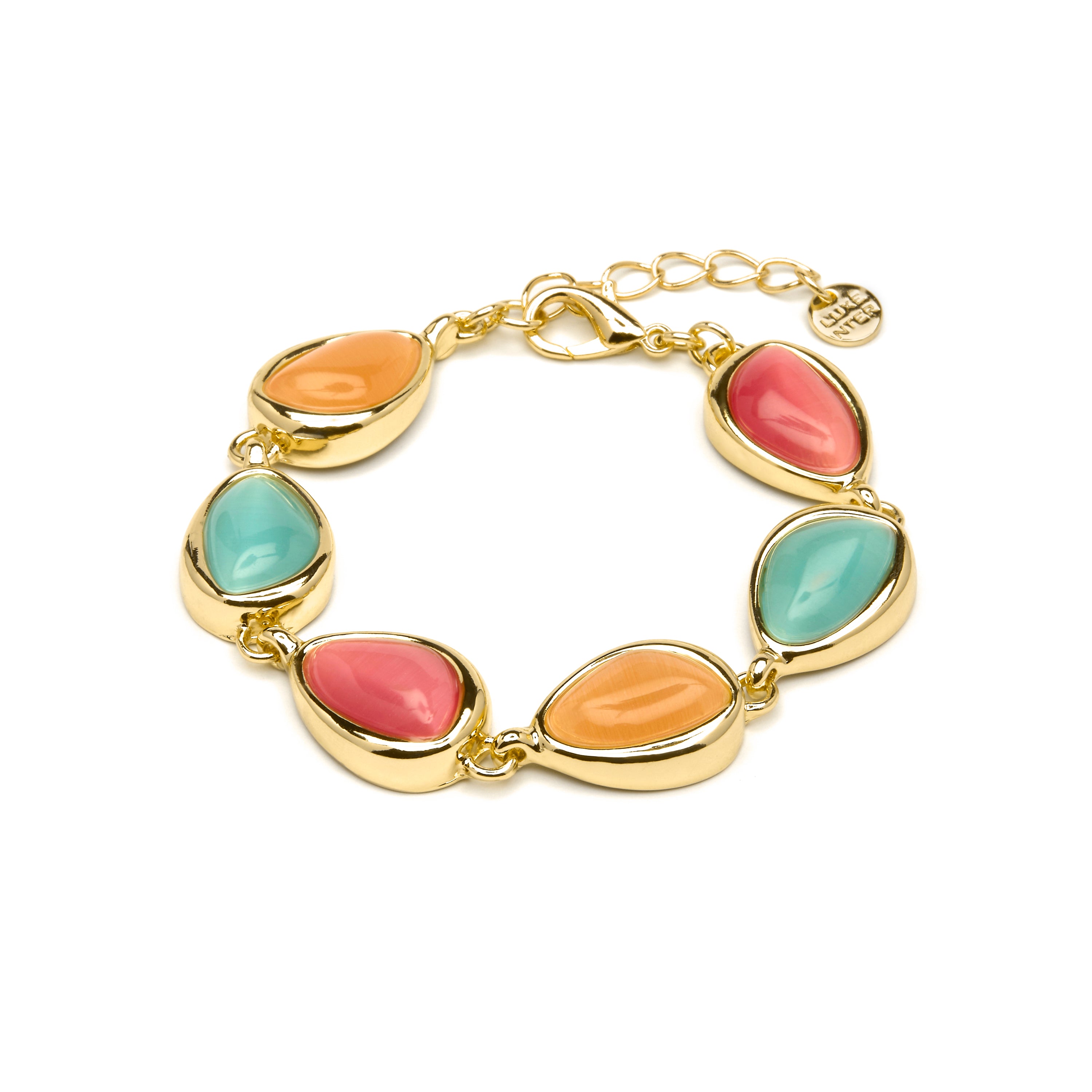 Armband aus 18k Gelbgold und mehrfarbigem Katzenauge - Dulfo