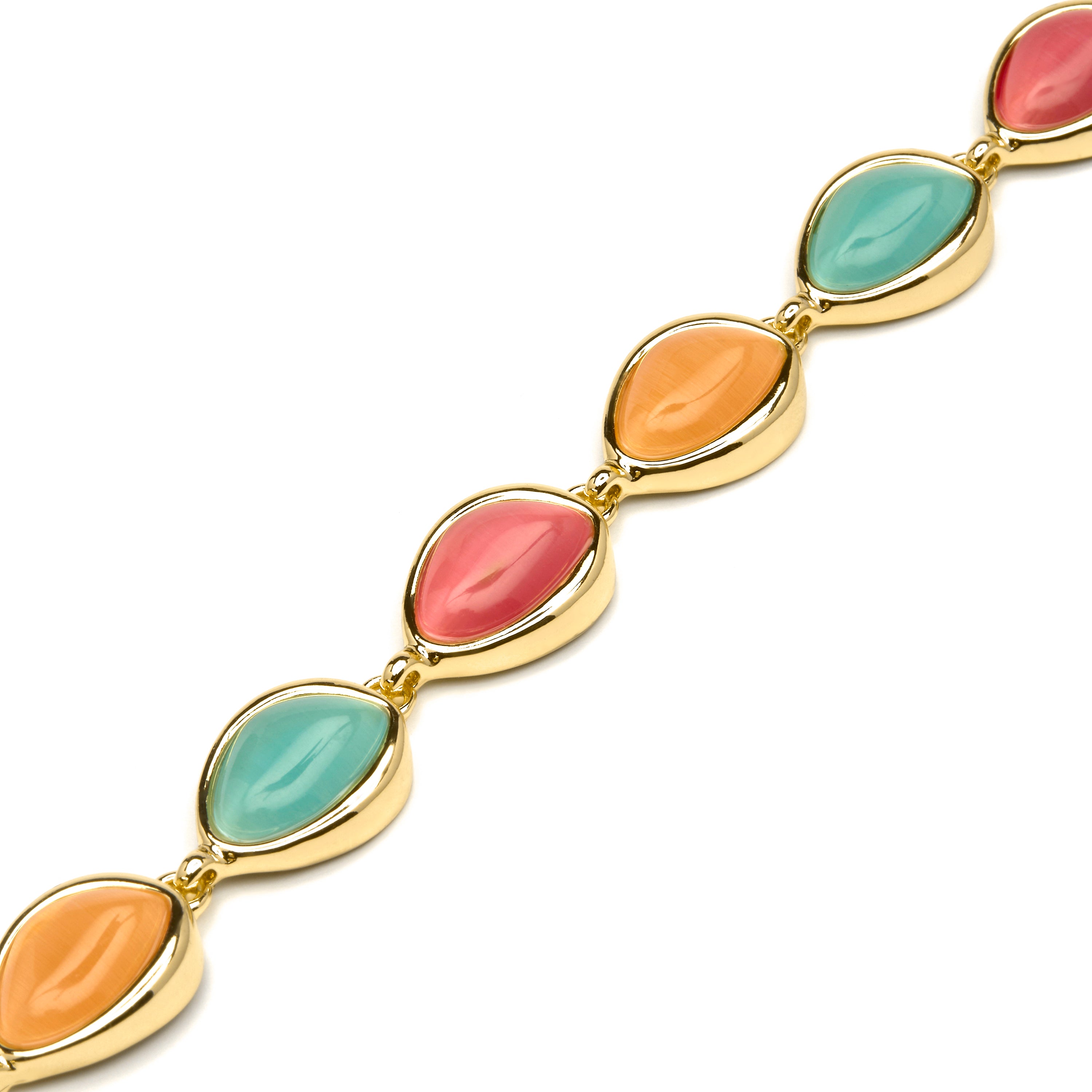 Armband aus 18k Gelbgold und mehrfarbigem Katzenauge - Dulfo