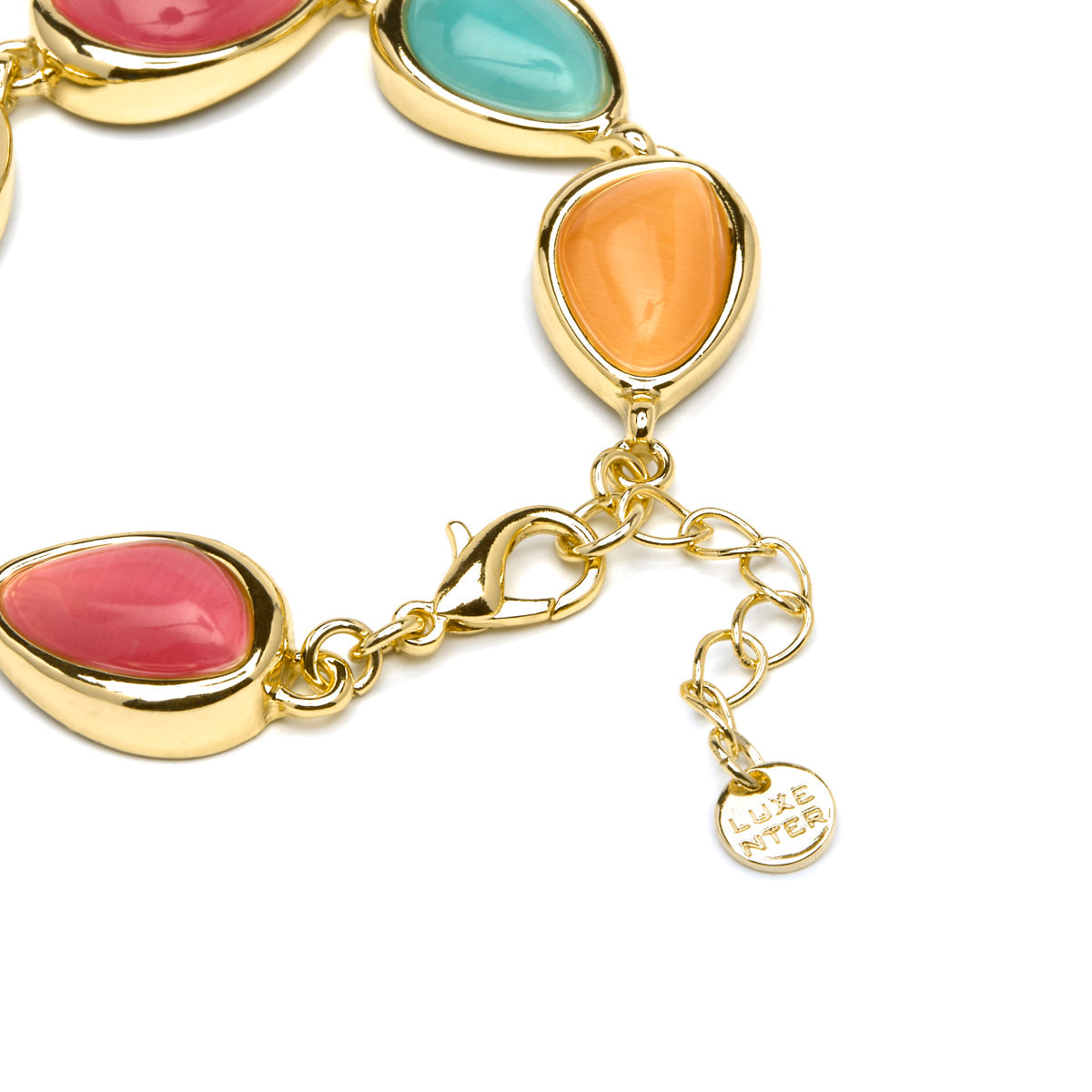 Pulsera acabado oro amarillo de 18k y Ojo de Gato Multicolor - Dulfo