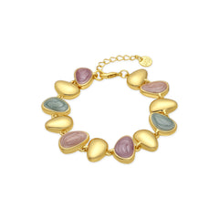 18k Yellow Gold Finish Bracelet with Multicolor Lacquer - Bolhy