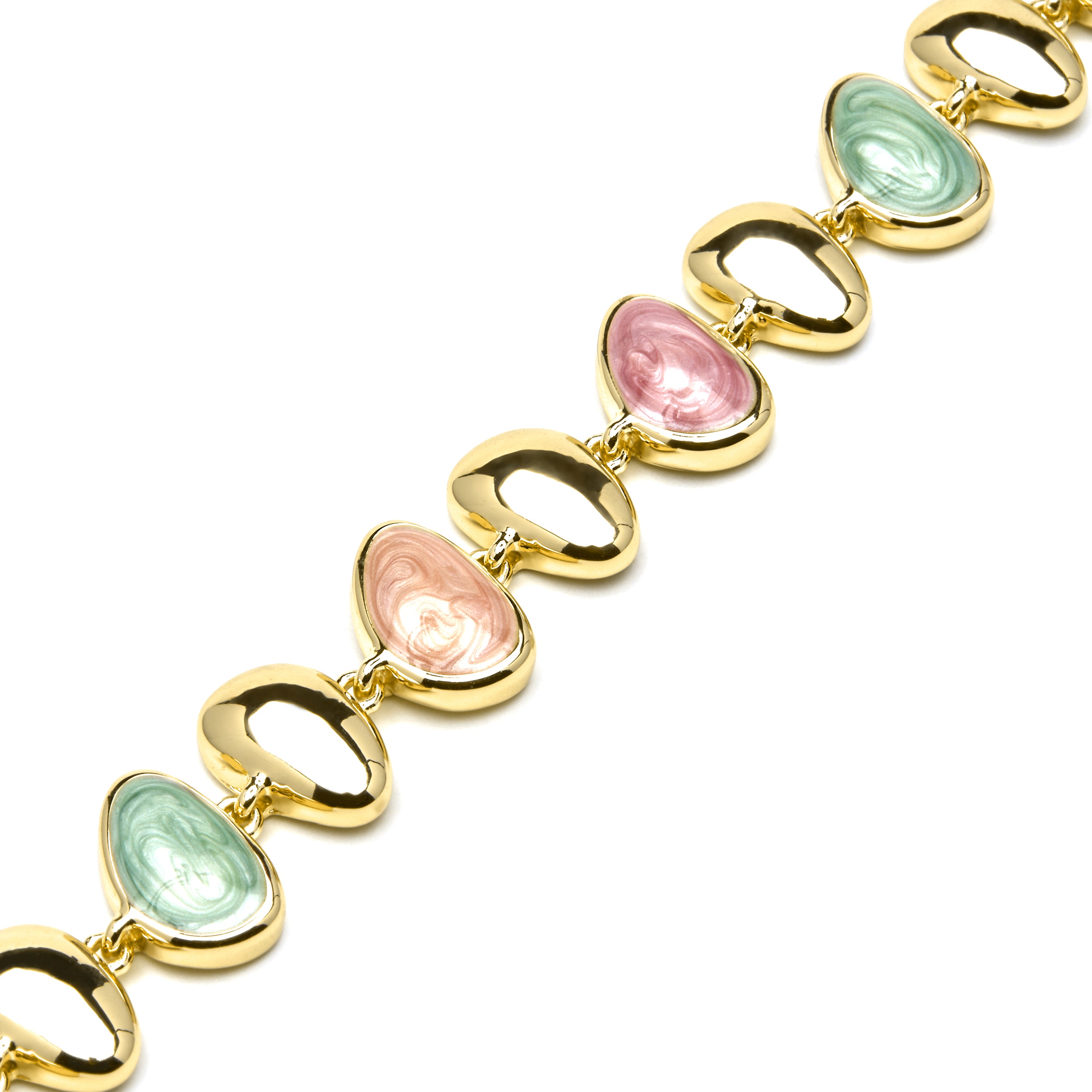 Pulseira acabamento ouro amarelo 18k e lacado multicolor - Bolhy