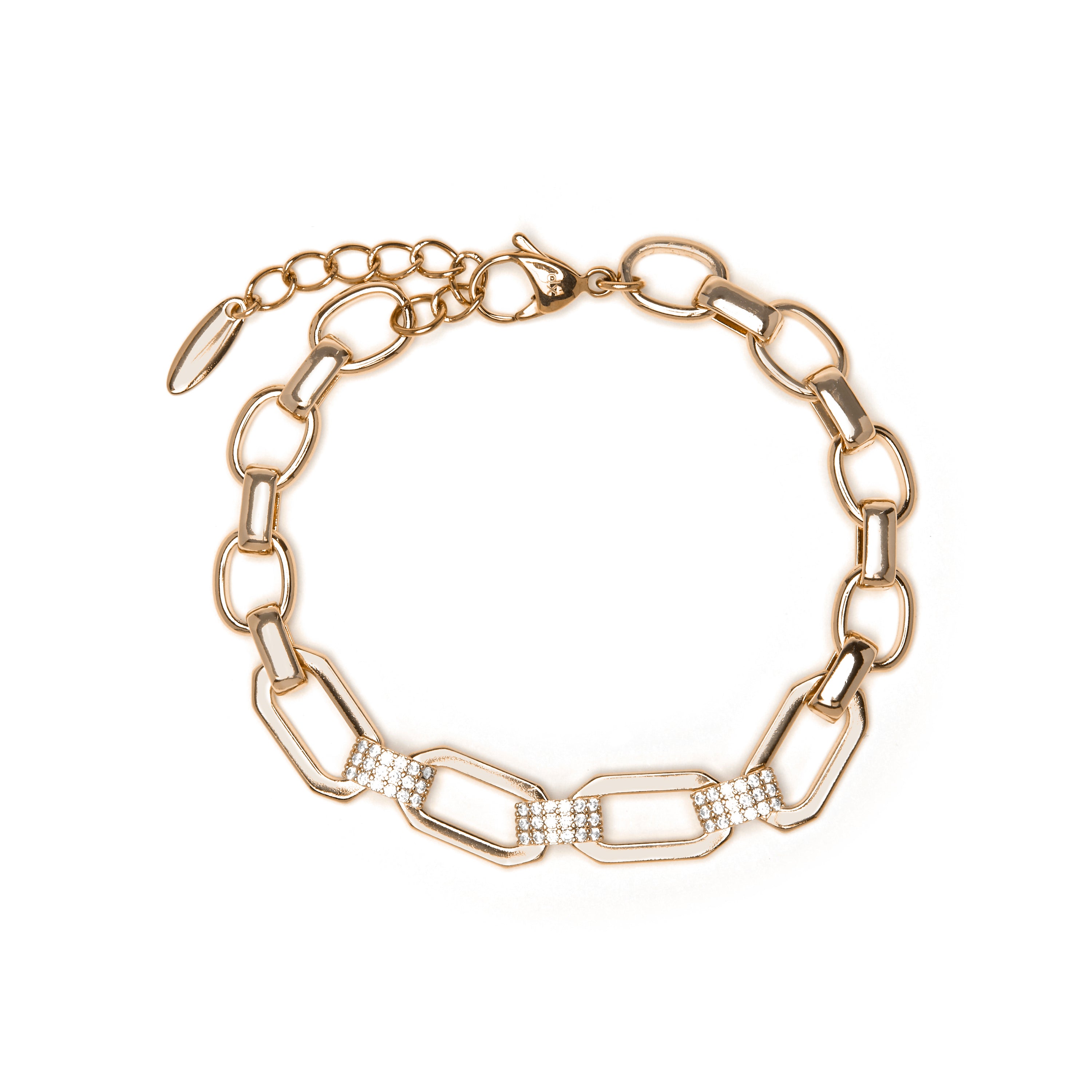 Pulsera acabado oro amarillo de 18k y Circonita Brillante - Askev