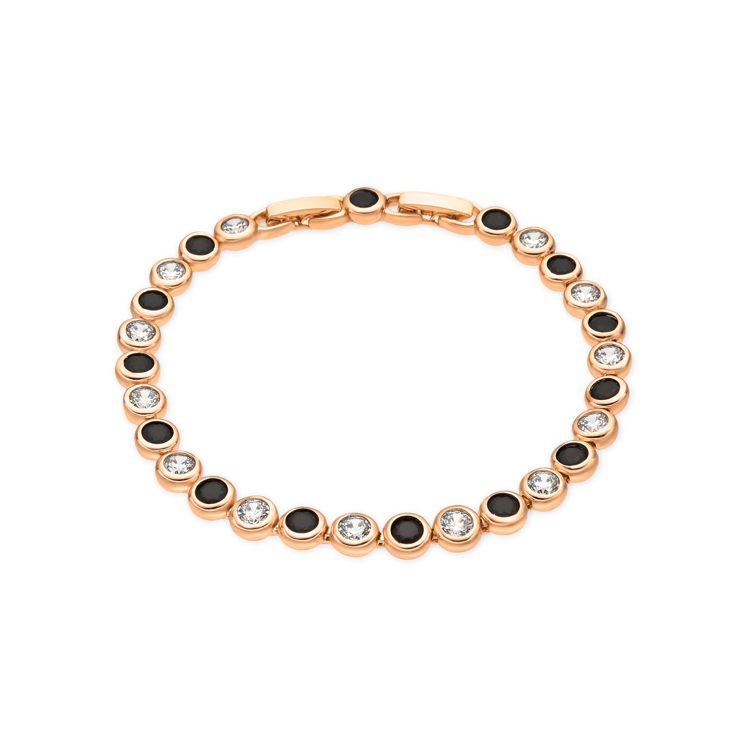 18k yellow gold finish bracelet and Onyx Zirconia - Xyxus