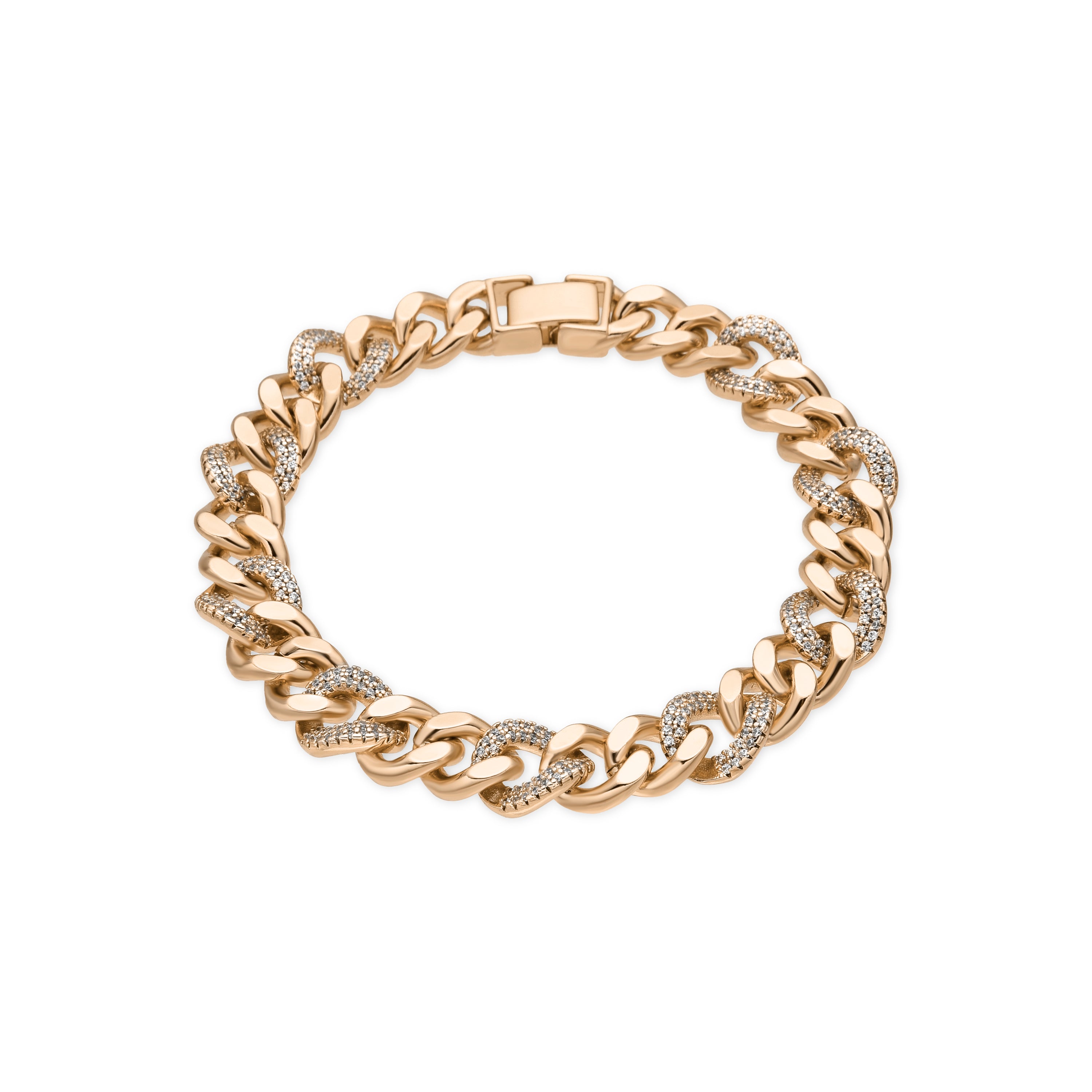 Pulsera acabado oro amarillo de 18k y Circonita Brillante - Sarva