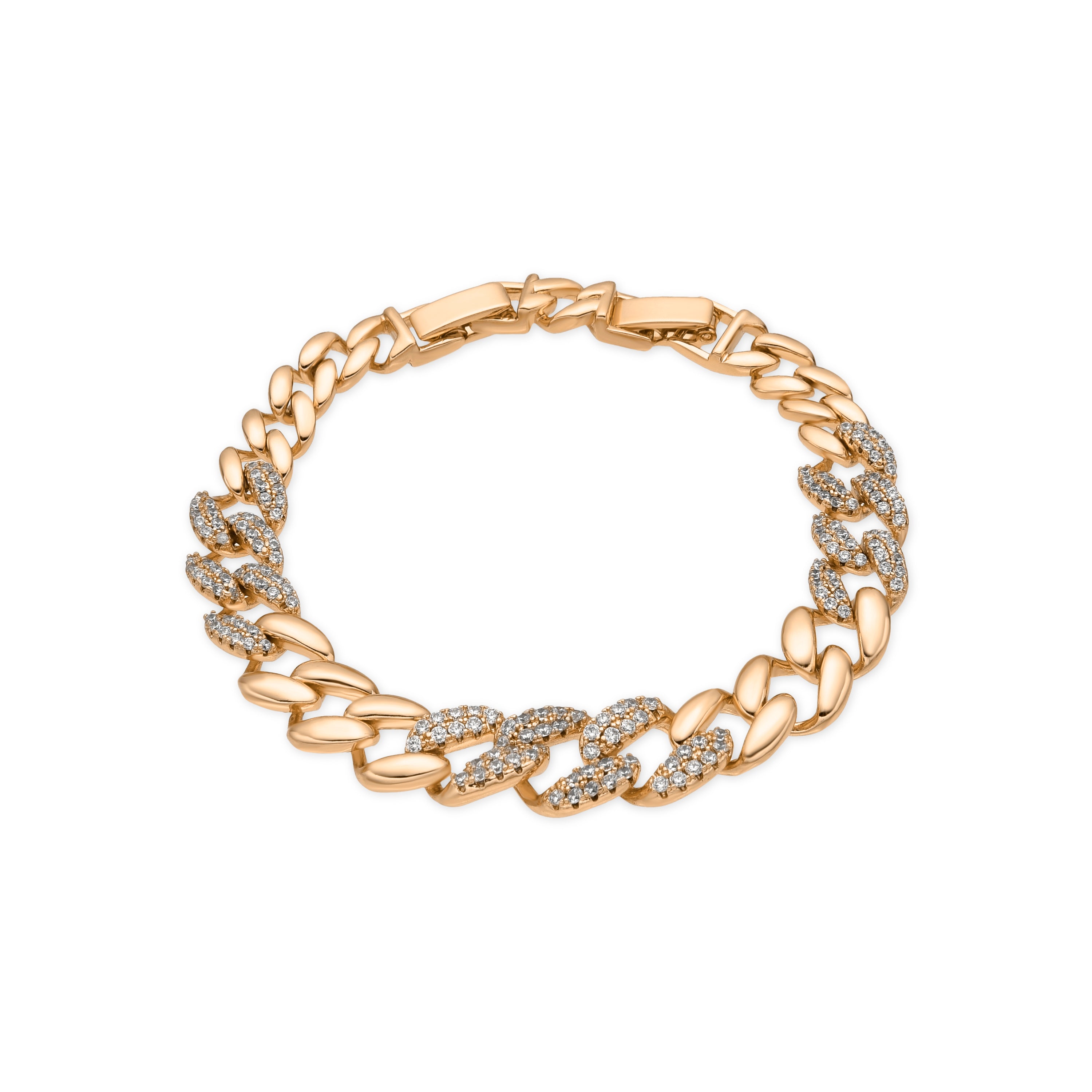 Pulsera acabado oro amarillo de 18k y Circonita Brillante - Silda