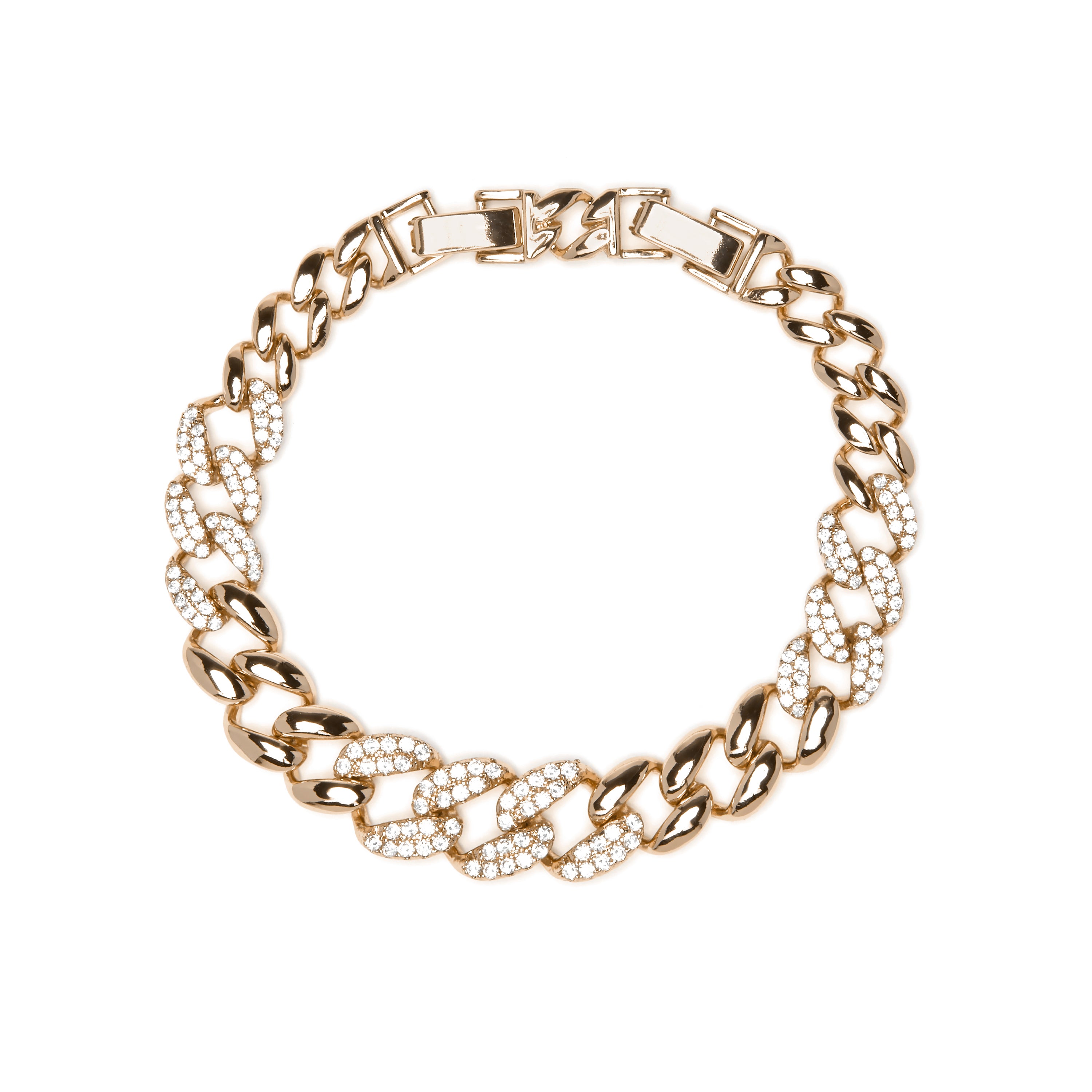 Pulsera acabado oro amarillo de 18k y Circonita Brillante - Silda