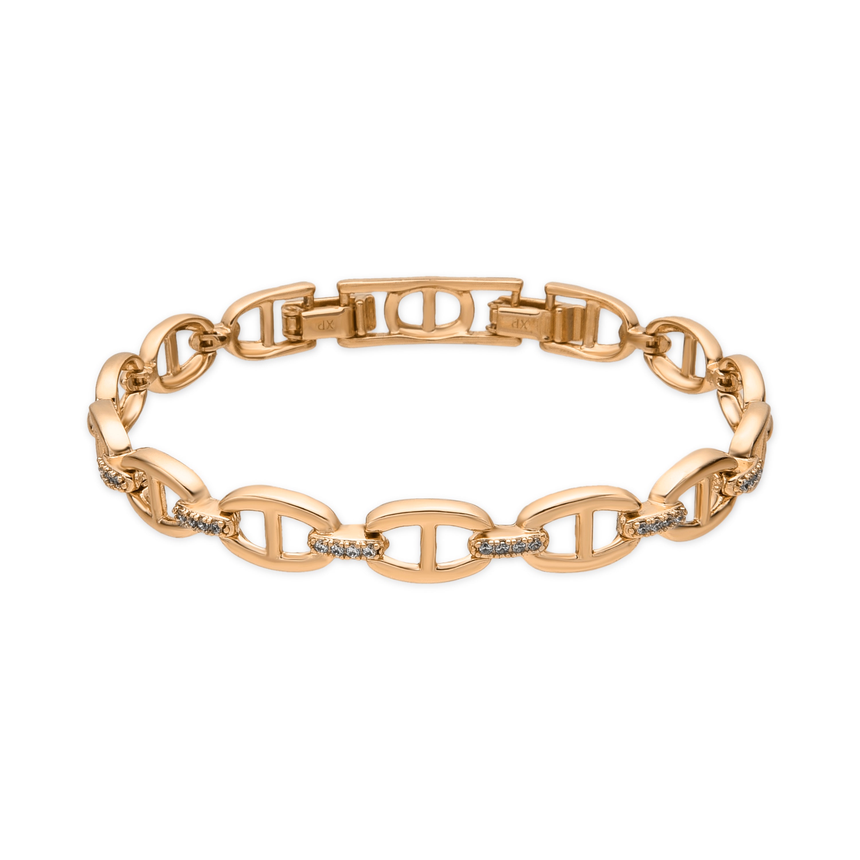 Pulsera acabado oro amarillo de 18k y Circonita Brillante - Mugluk