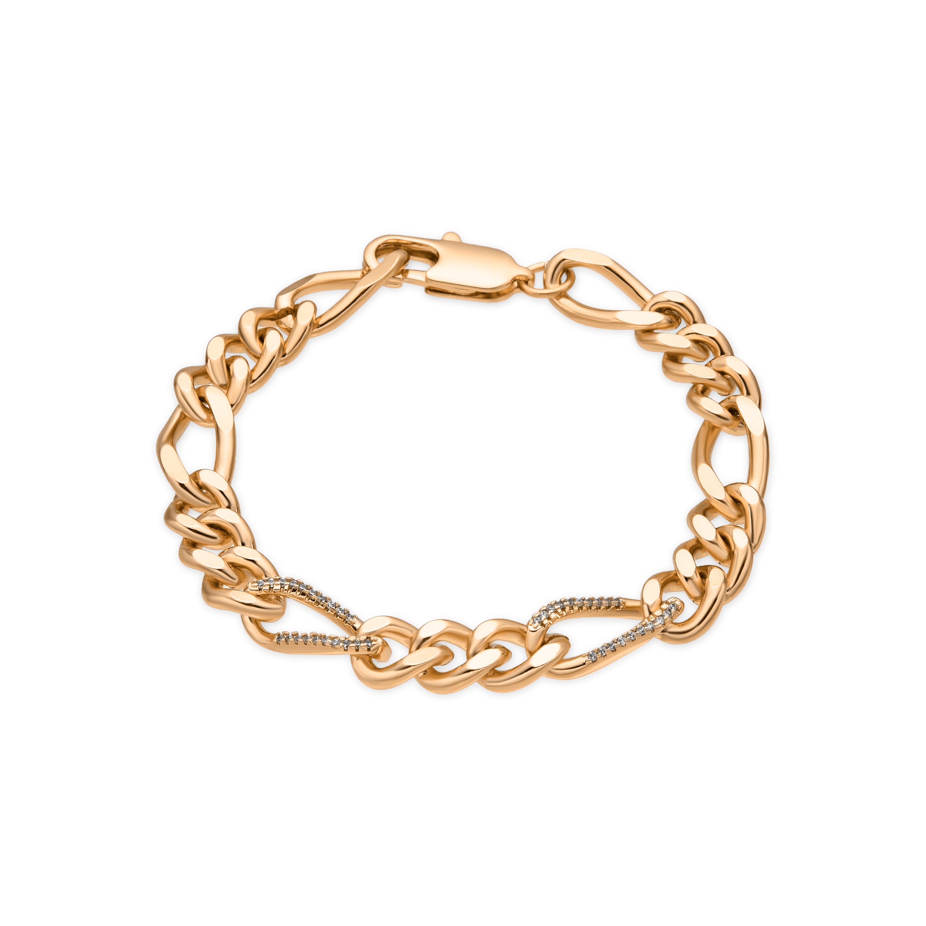 Pulsera acabado oro amarillo de 18k y Circonita Brillante - Thalu