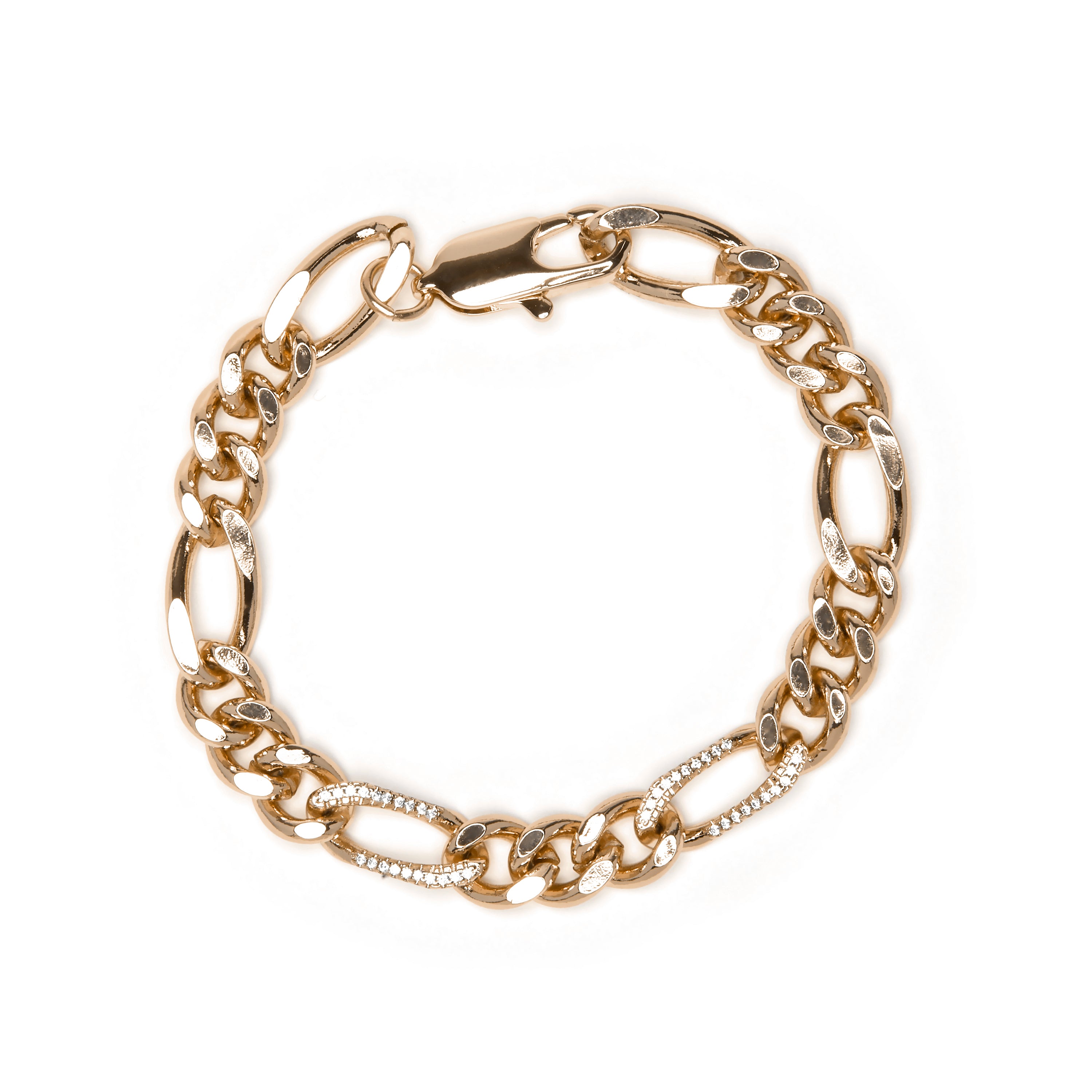 Pulsera acabado oro amarillo de 18k y Circonita Brillante - Thalu