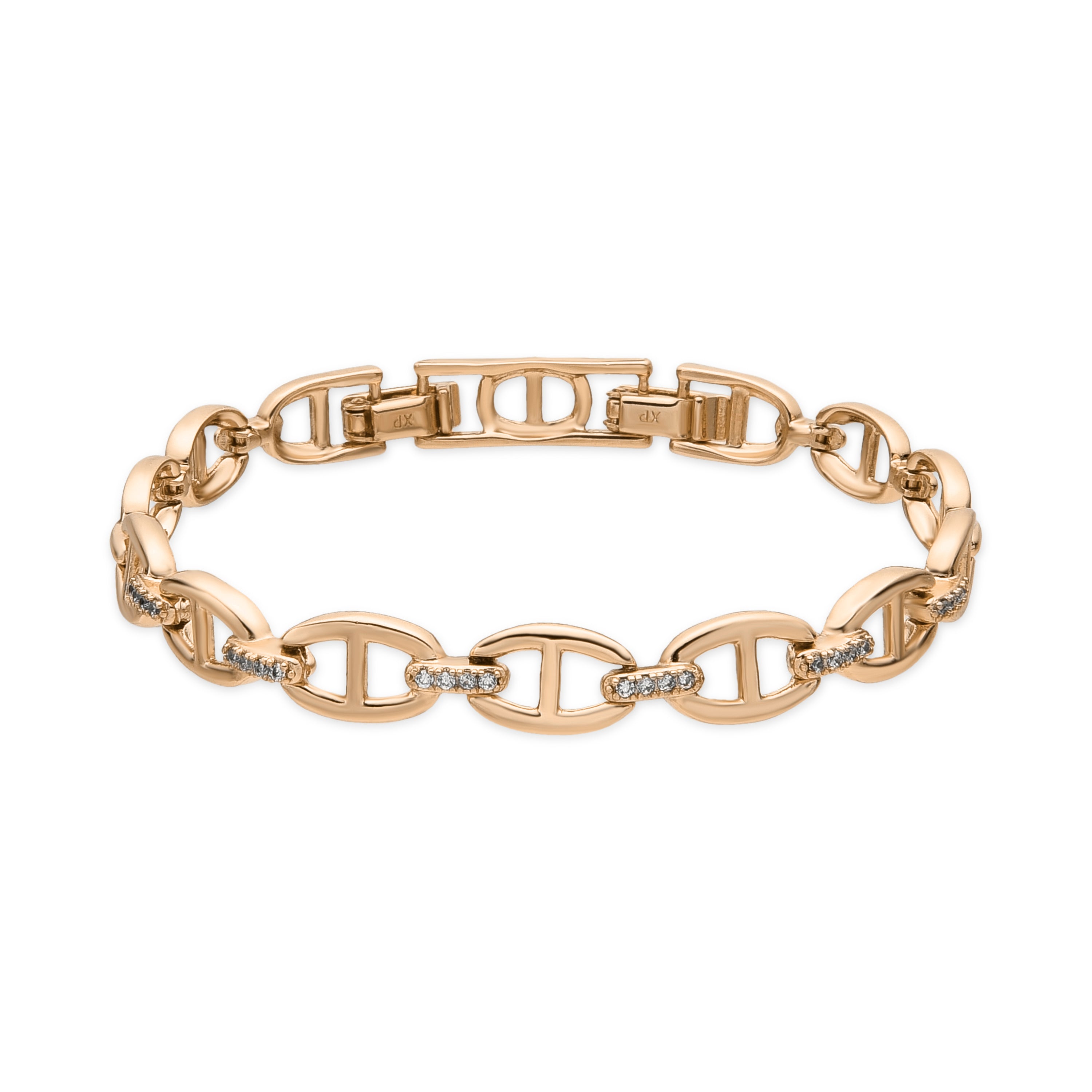 Pulseira acabamento ouro amarelo 18k e zircónia brilhante - Ibel
