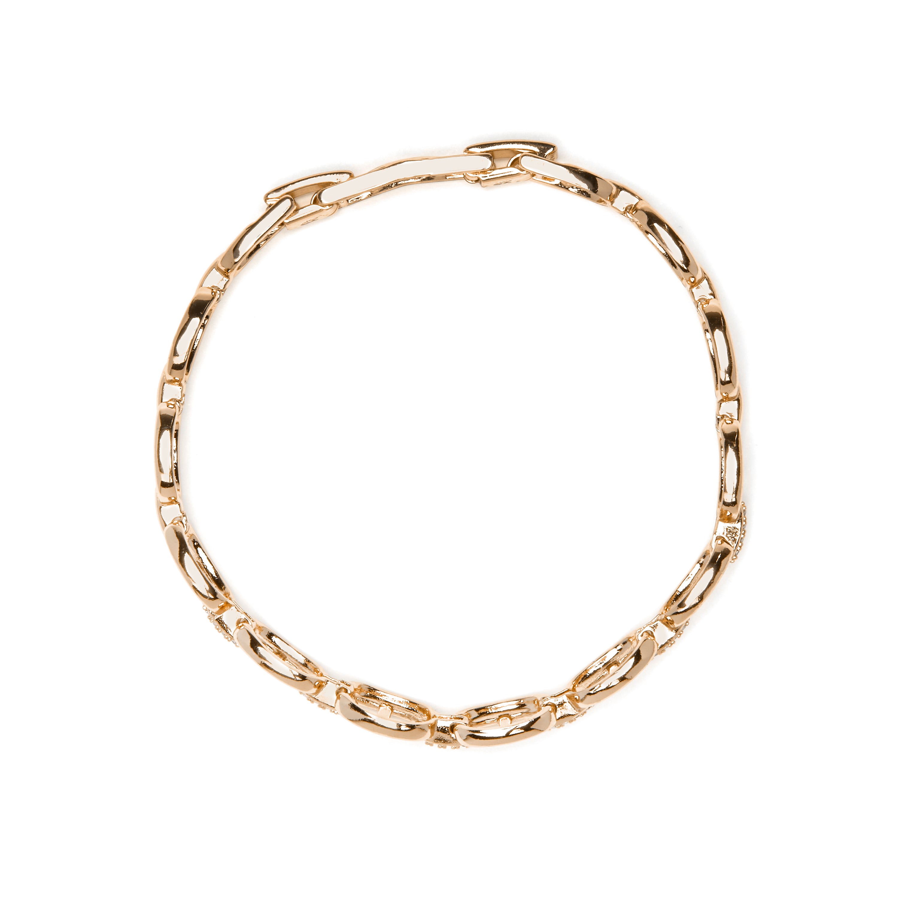 Pulseira acabamento ouro amarelo 18k e zircónia brilhante - Ibel