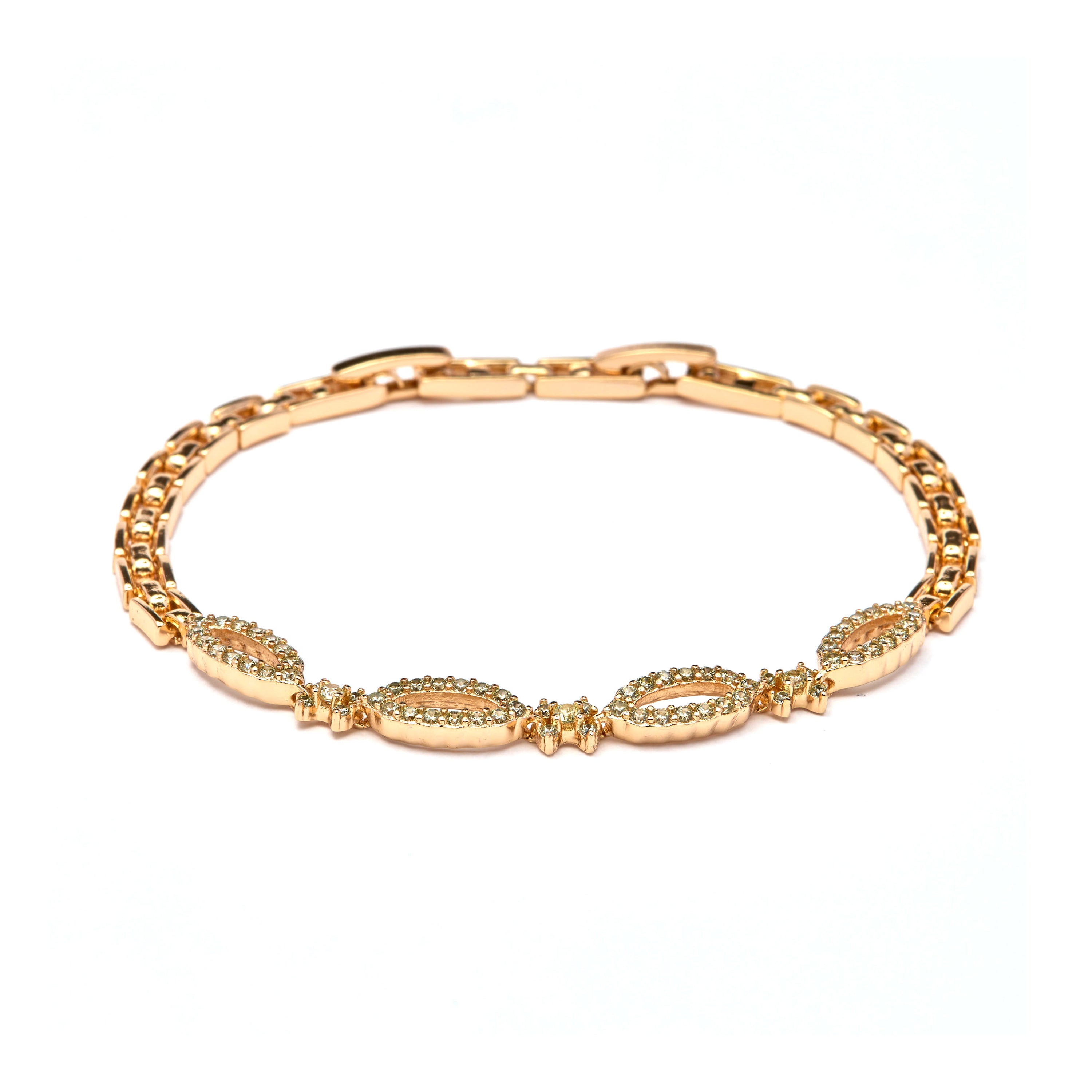 Brilliant Zirconia Bracelet finished in 18k Yellow Gold - Velself