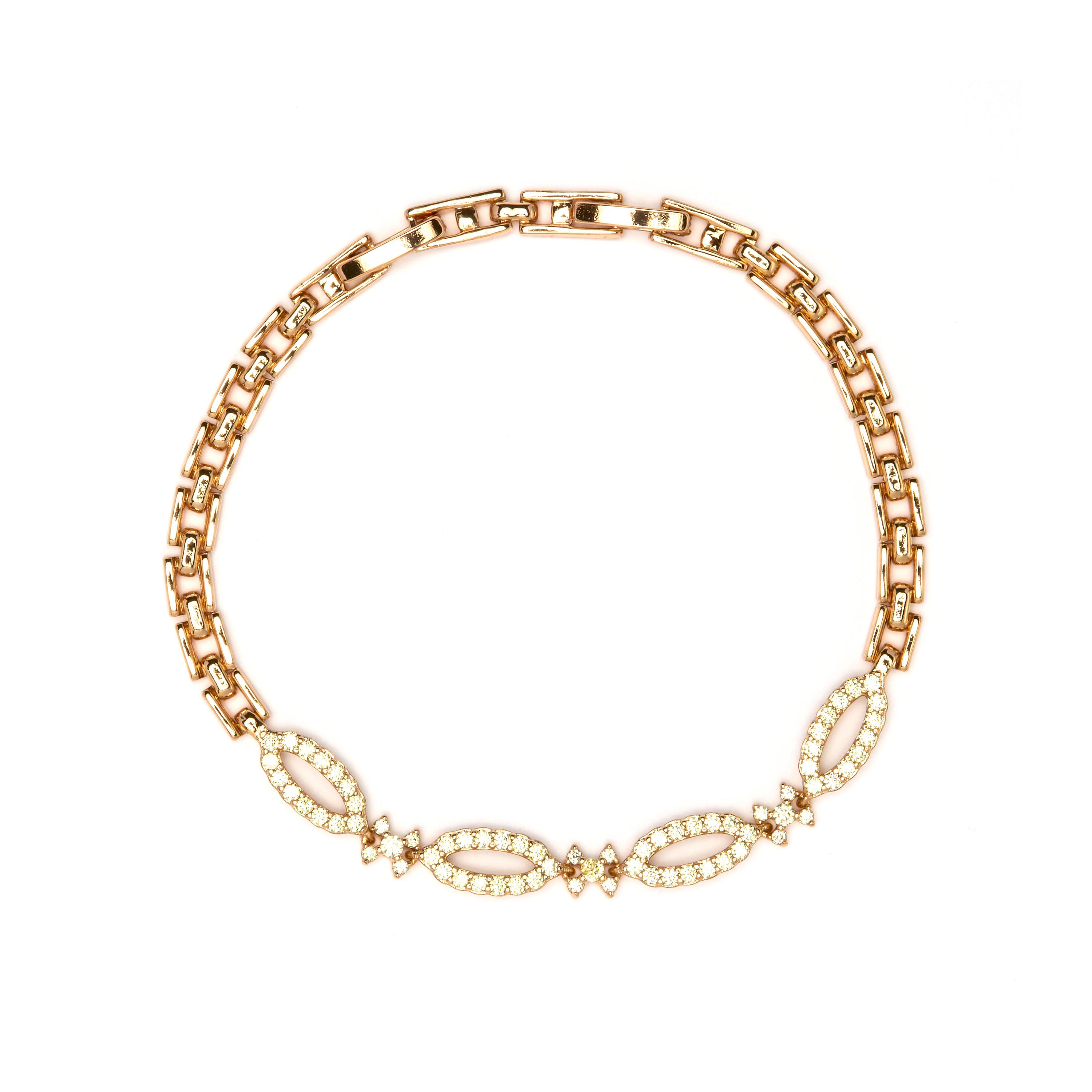 Brilliant Zirconia Bracelet finished in 18k Yellow Gold - Velself