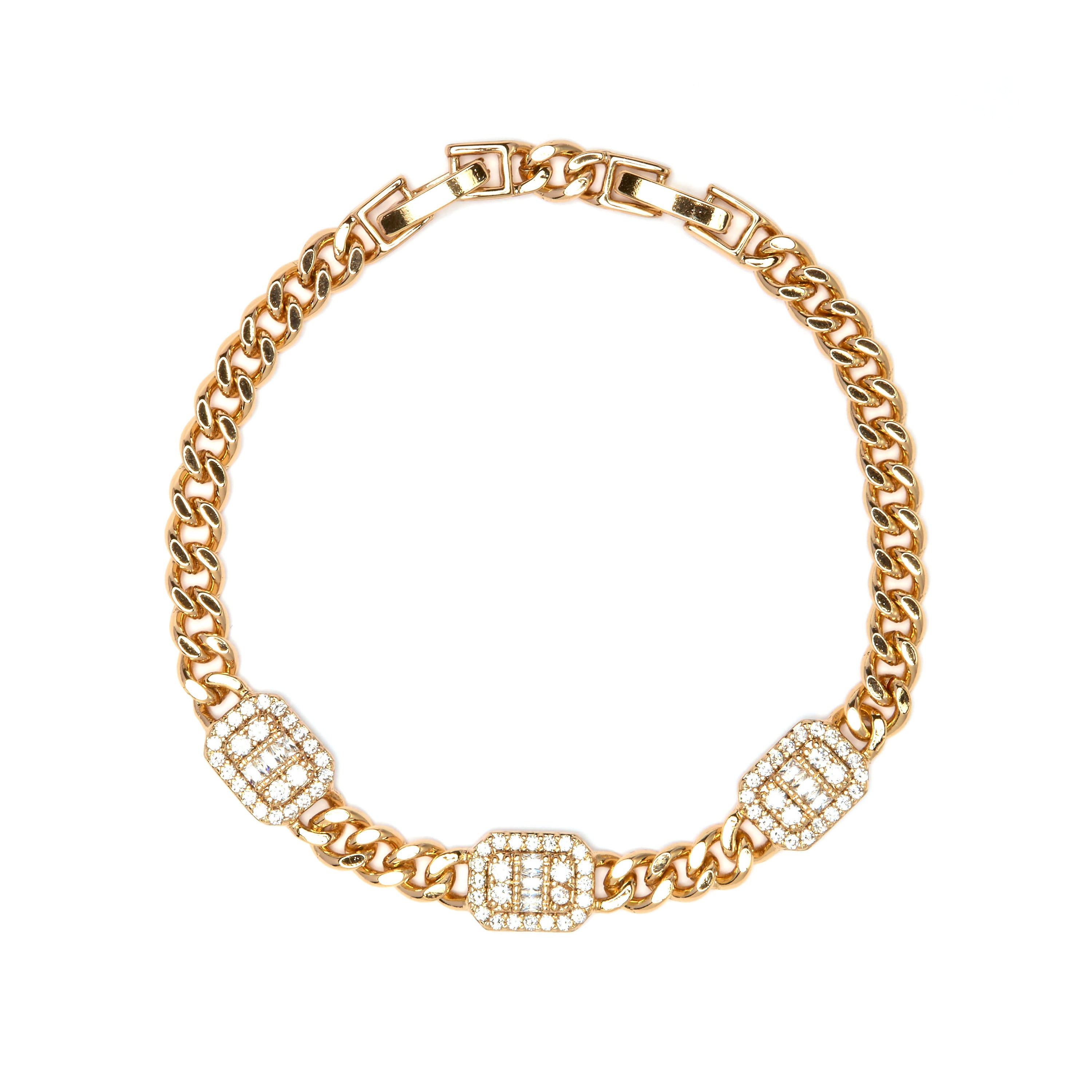 Pulsera de Circonita Brillante acabado en oro amarillo de 18k - Syos