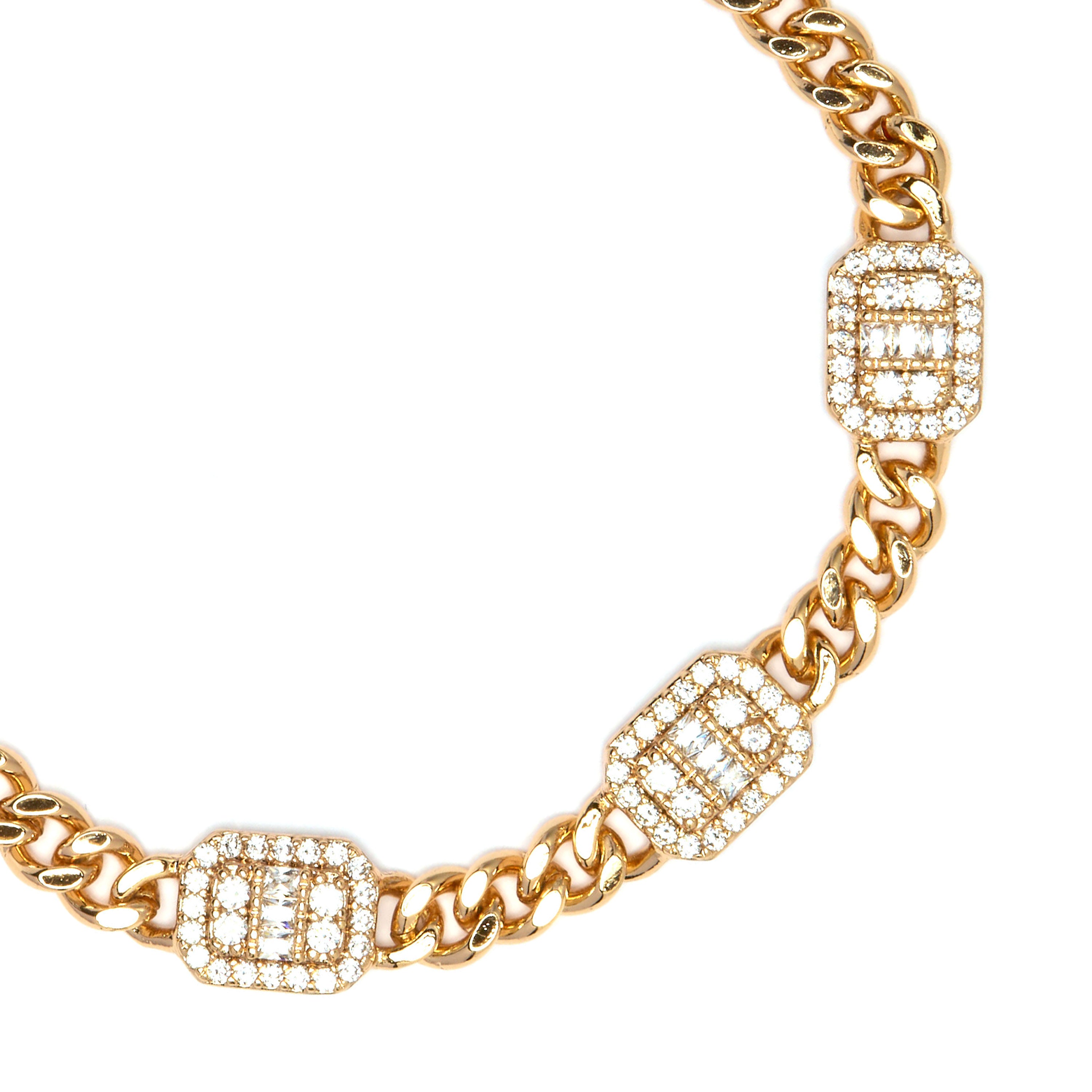 Pulsera de Circonita Brillante acabado en oro amarillo de 18k - Syos