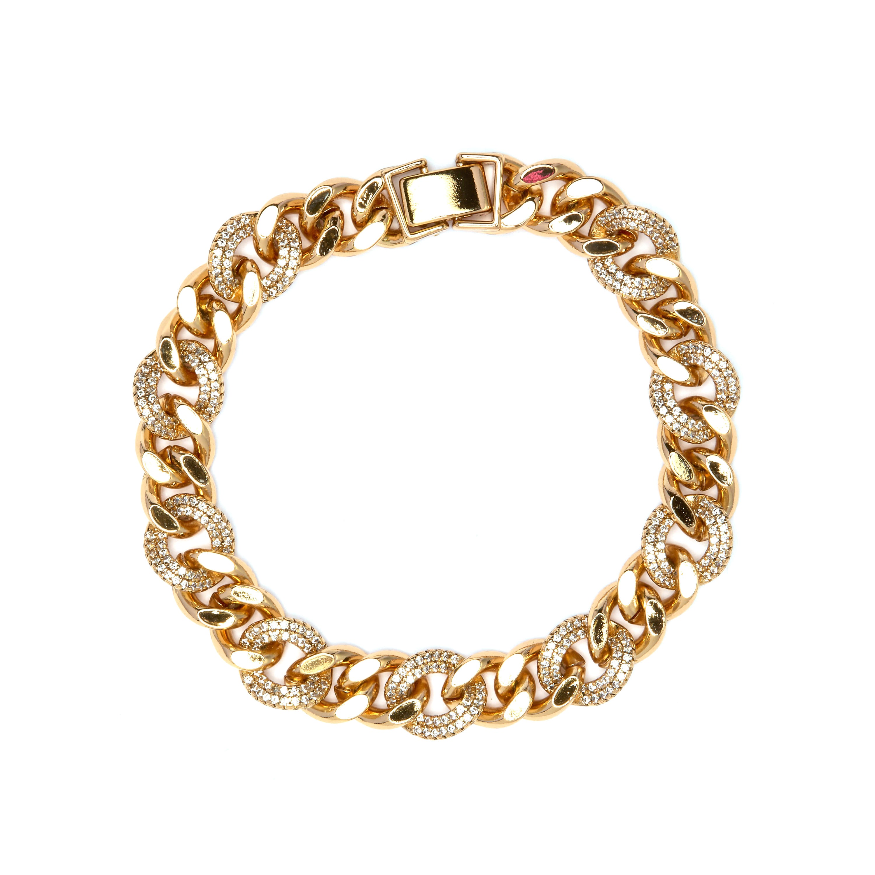 Pulsera de Circonita Brillante acabado en oro amarillo de 18k - Imfure